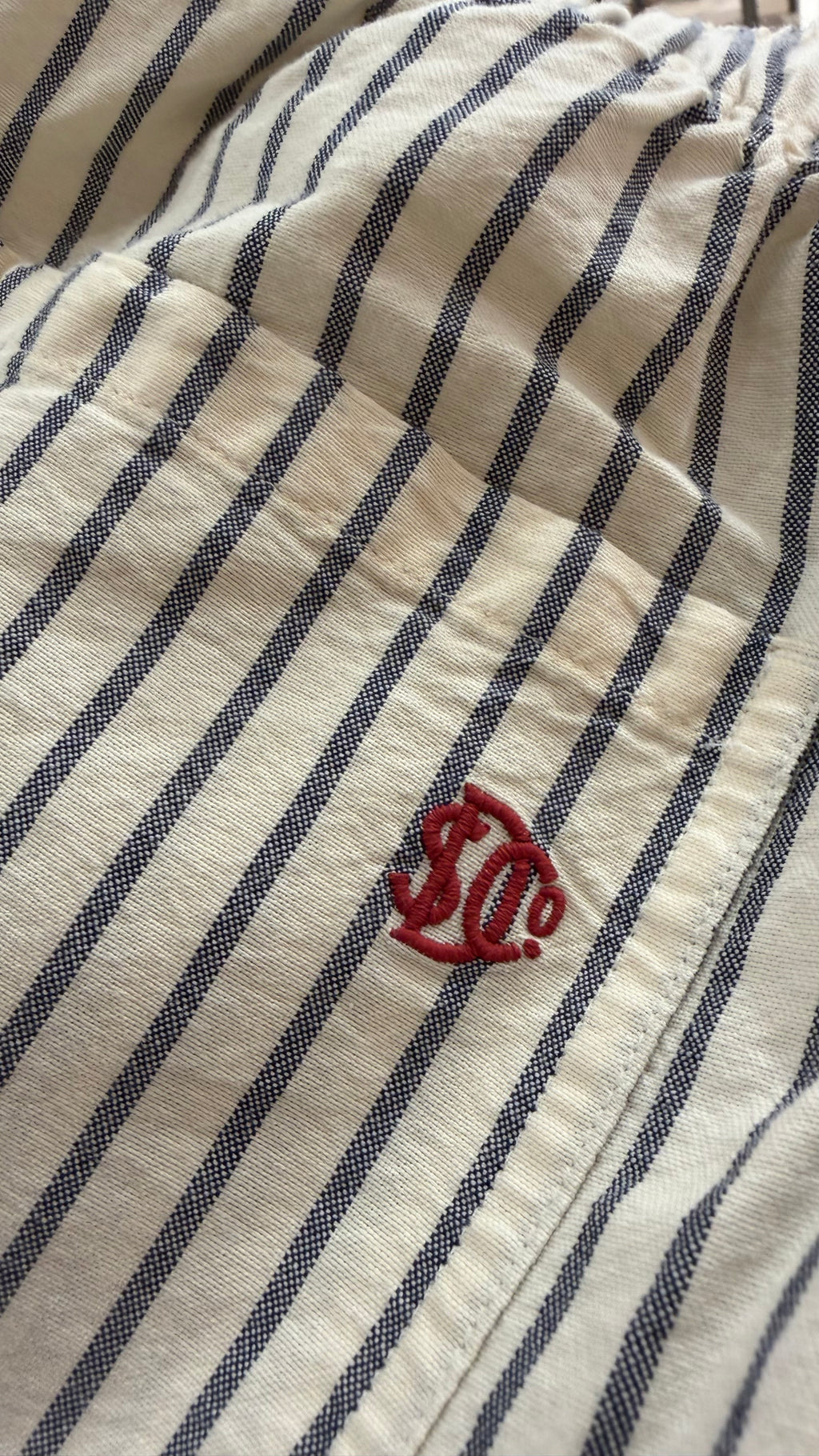 Cotton Stripe Elastic Trouser