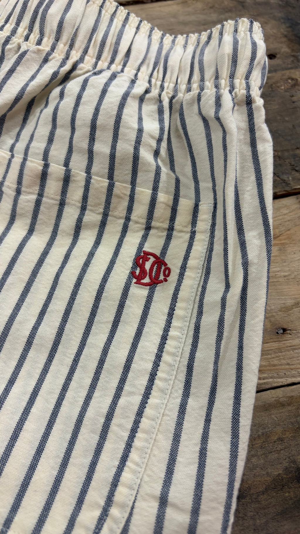 Cotton Stripe Elastic Trouser