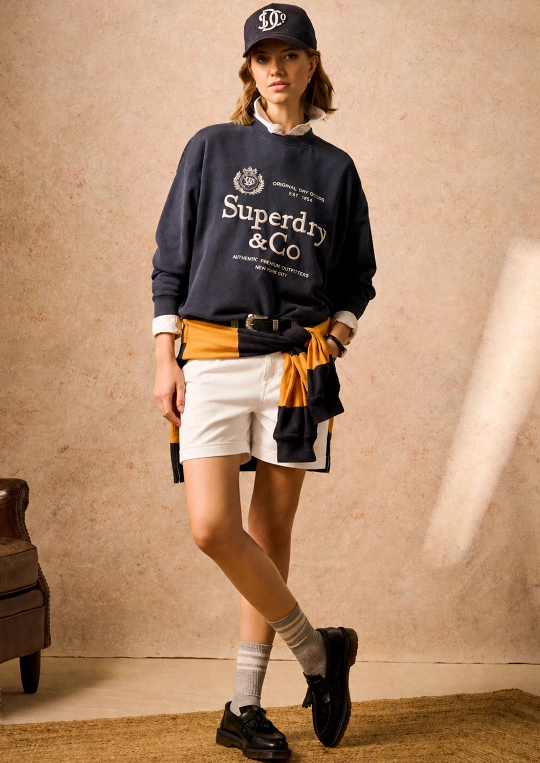 Luxe Casual Emb Loose Crew