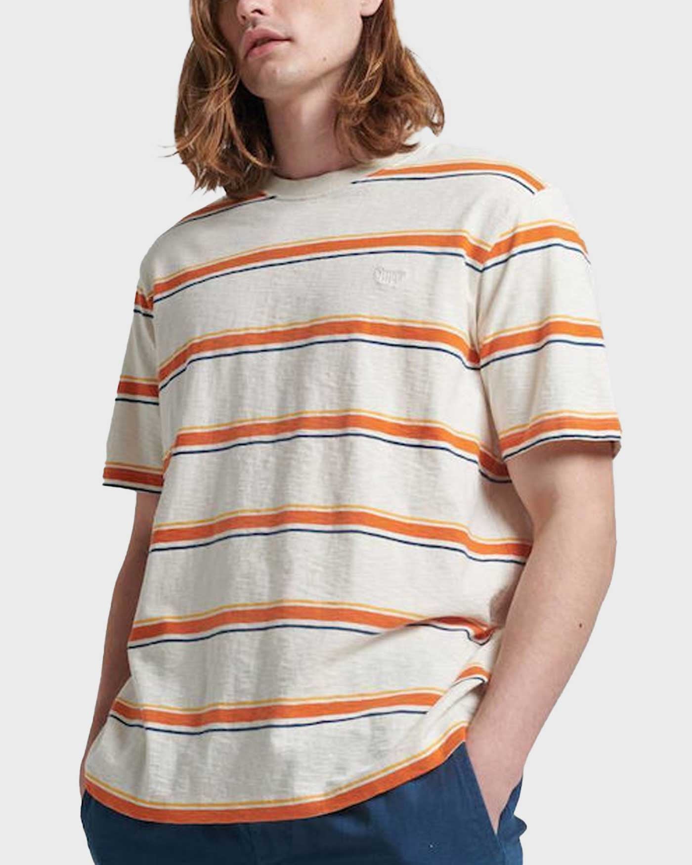 Organic Cotton Vintage Textured Stripe T-Shirt (1)