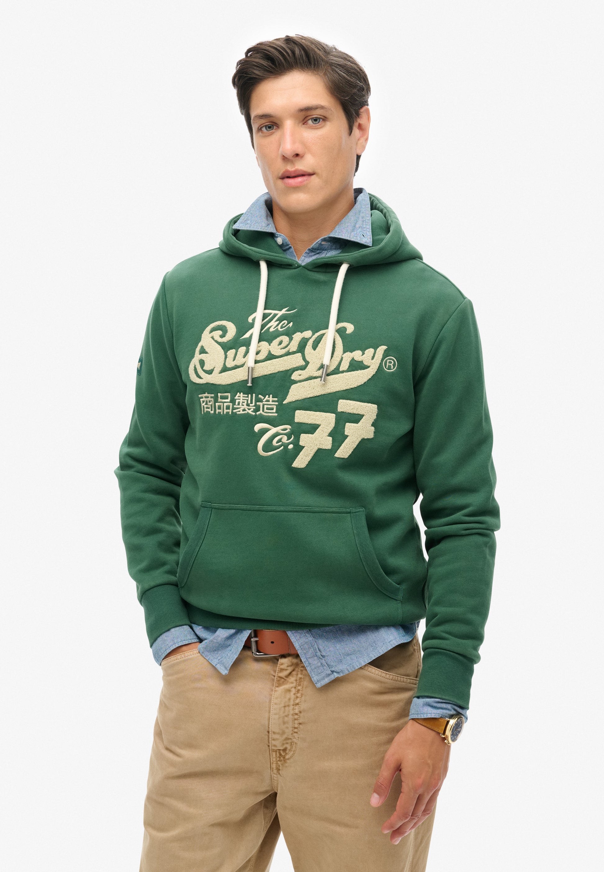 Embroider Script Graphic Hood