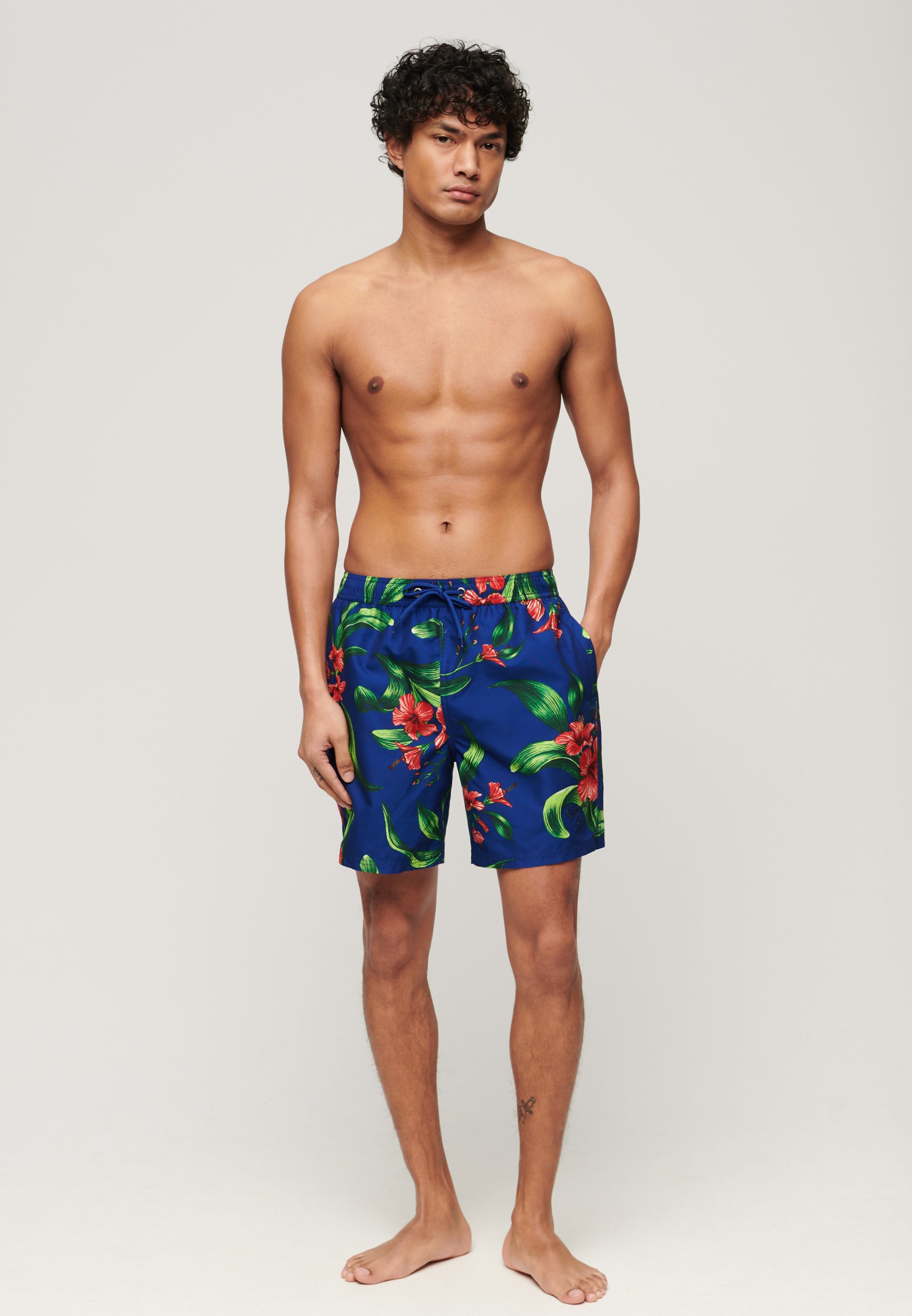 Recycled Hawaiian Print 17" Swim Shorts (1)