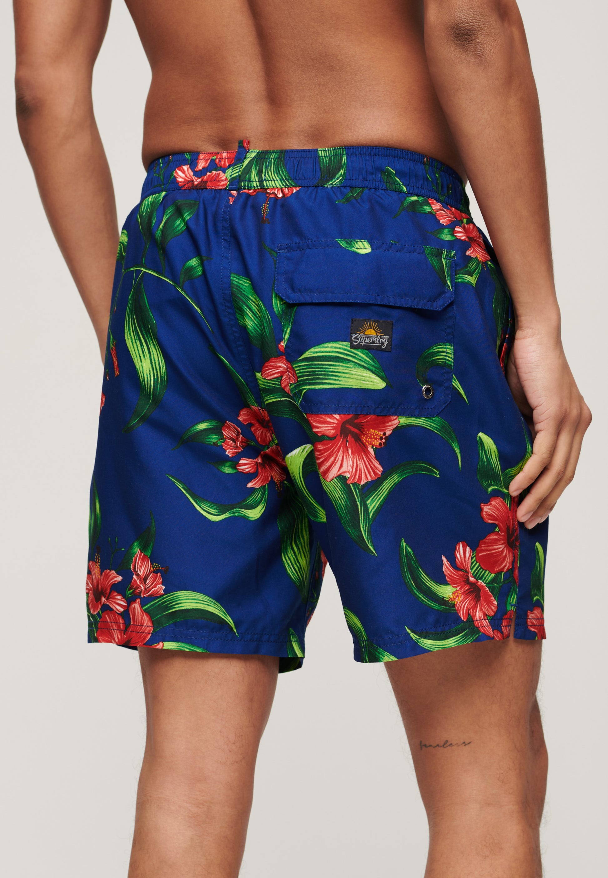 Recycled Hawaiian Print 17" Swim Shorts (2)