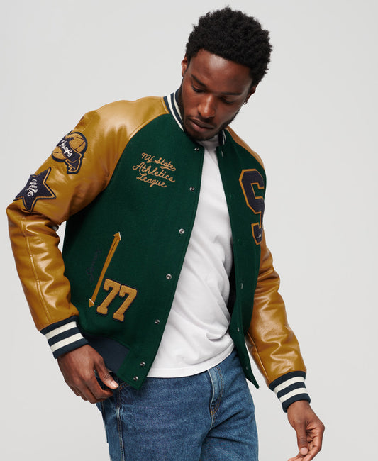 College Varsity Patched Bomber Jacket & College Varsity Patched Bomber Jacket