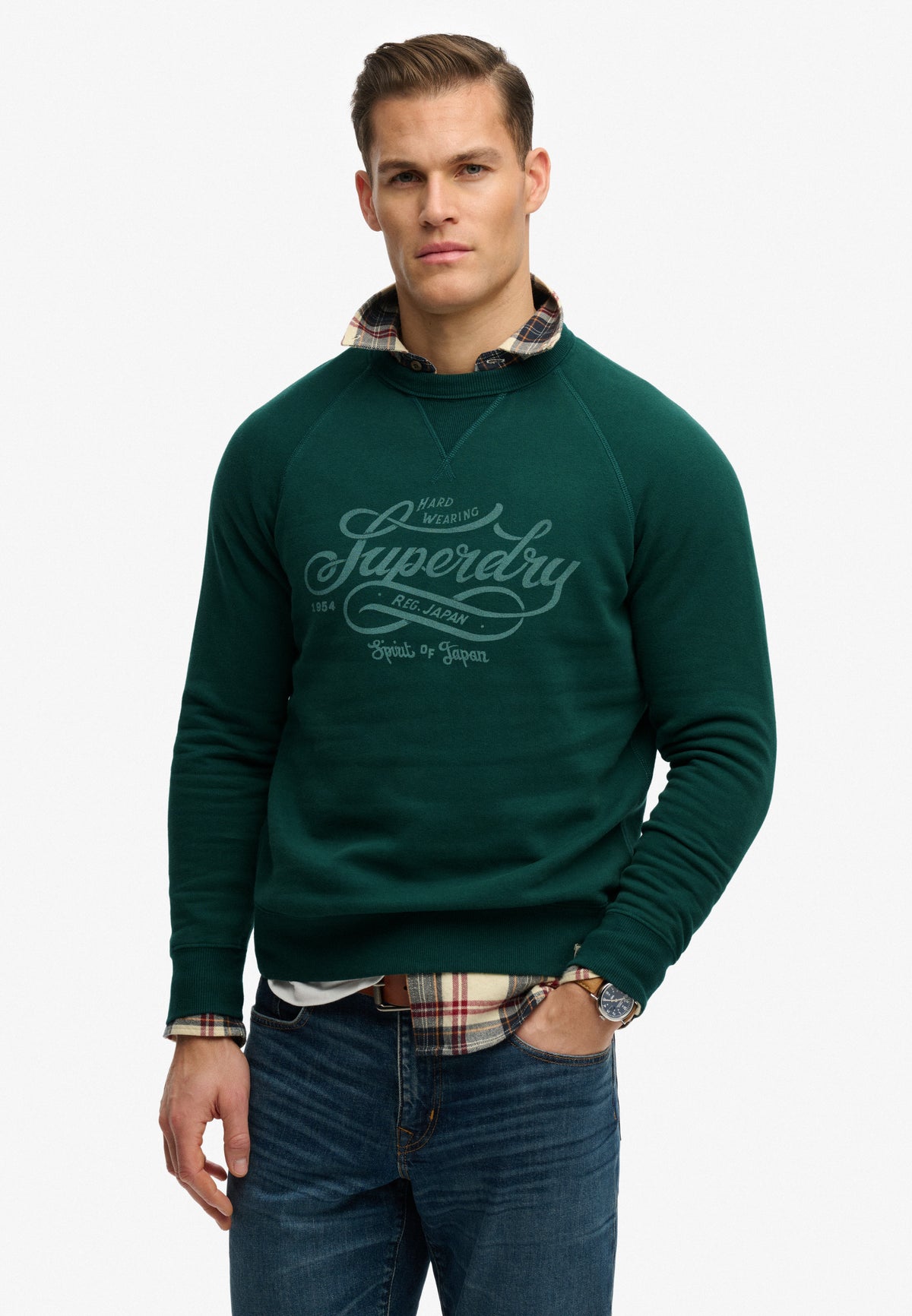 Merchant Vintage Print Sweat — Varsity Green