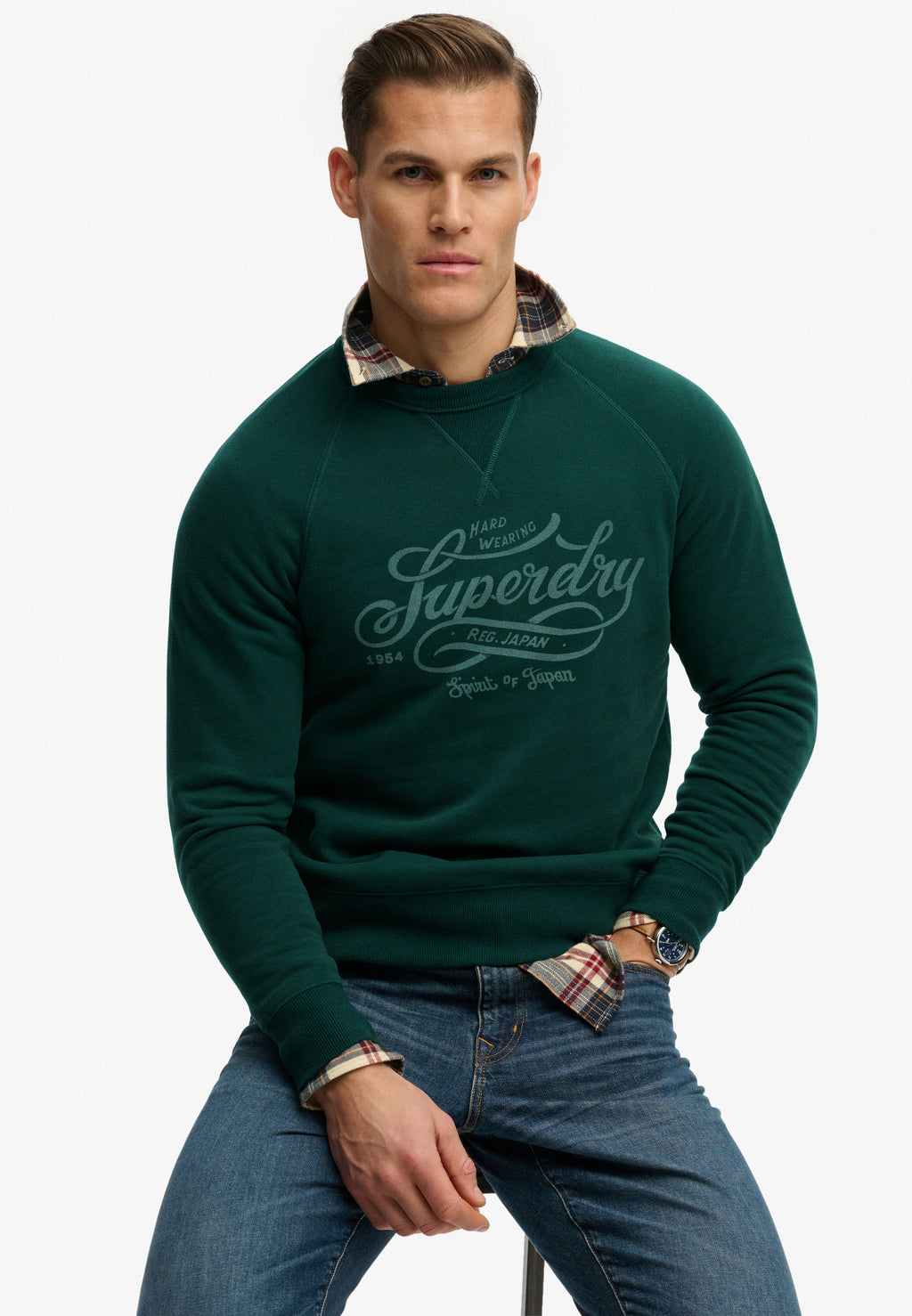 Merchant Vintage Print Sweat — Varsity Green