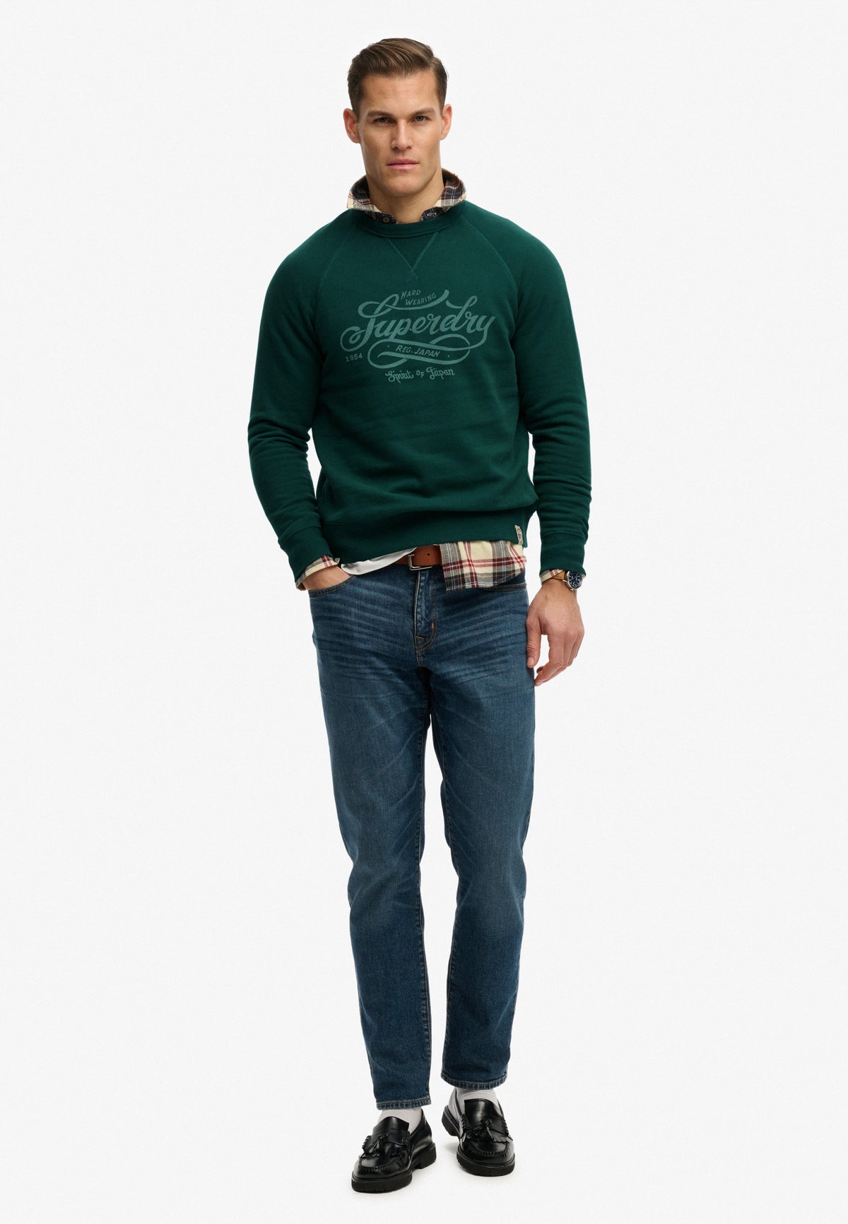 Merchant Vintage Print Sweat — Varsity Green