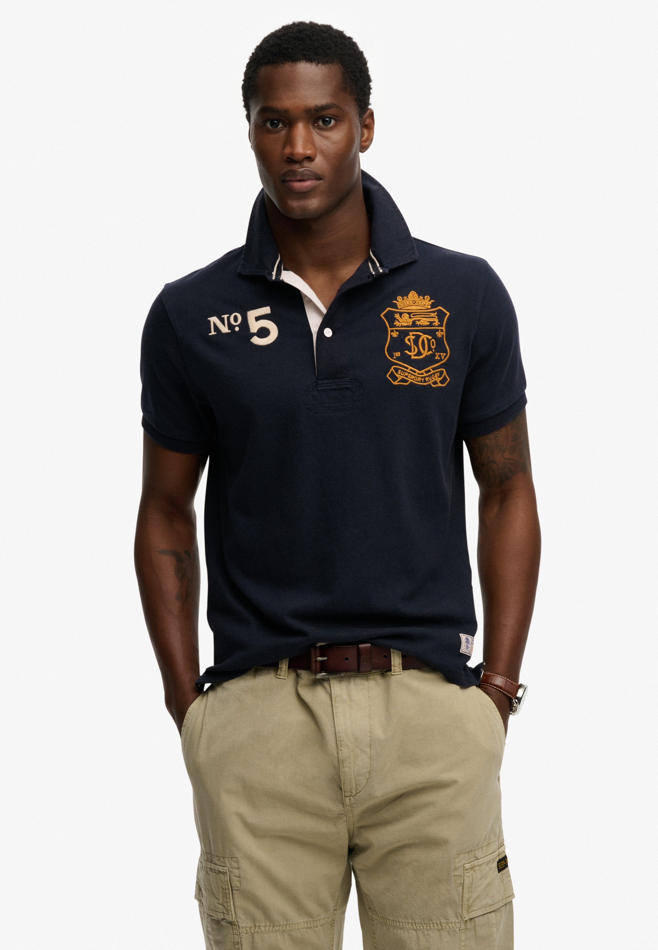 Double Emblem Jersey Ss Rugby — Eclipse Navy