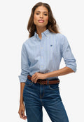 Slim Oxford Bd L/s Shirt — Broker Blue Stripe