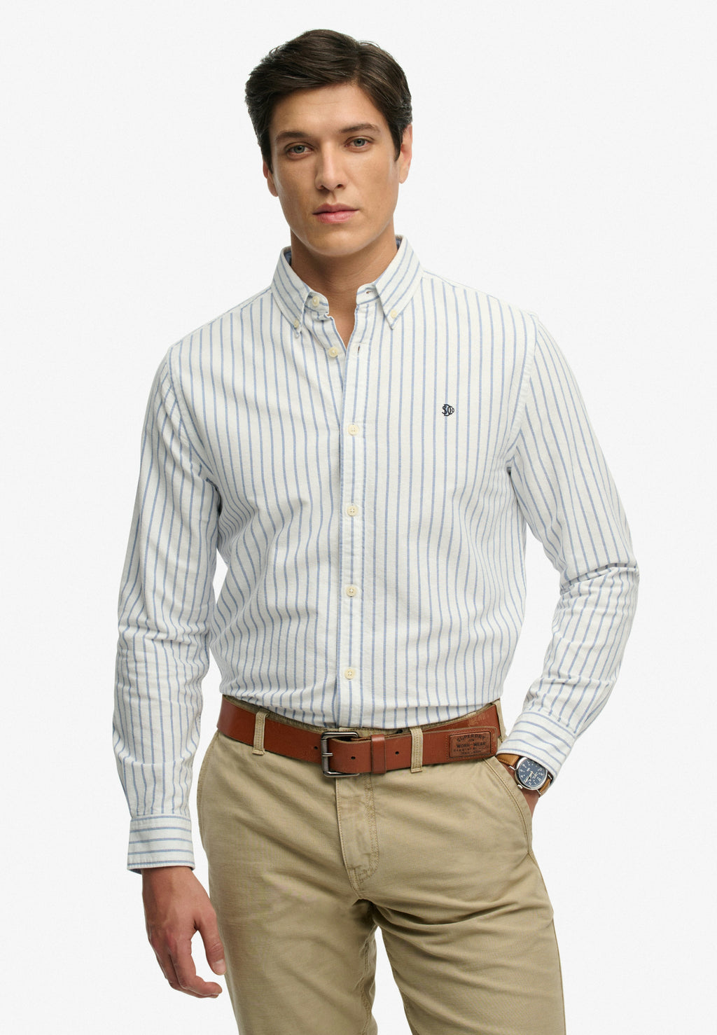 Preppy Oxford L/s Shirt — Classic Blue Optic Stripe