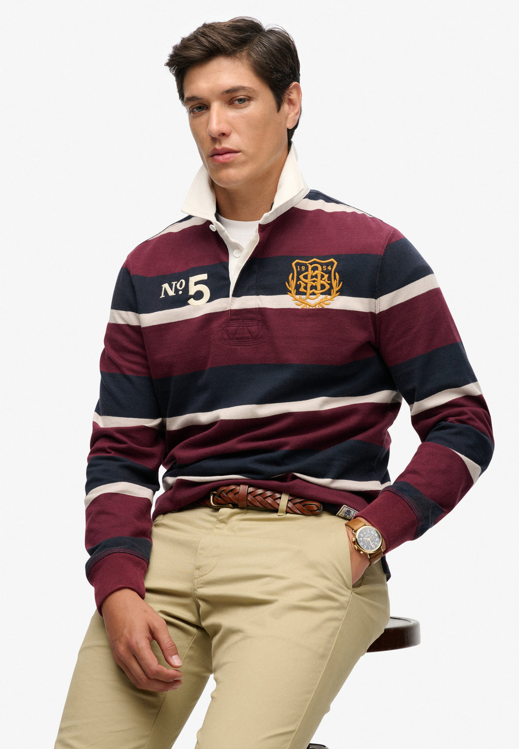 Double Emblem Stripe Rugby