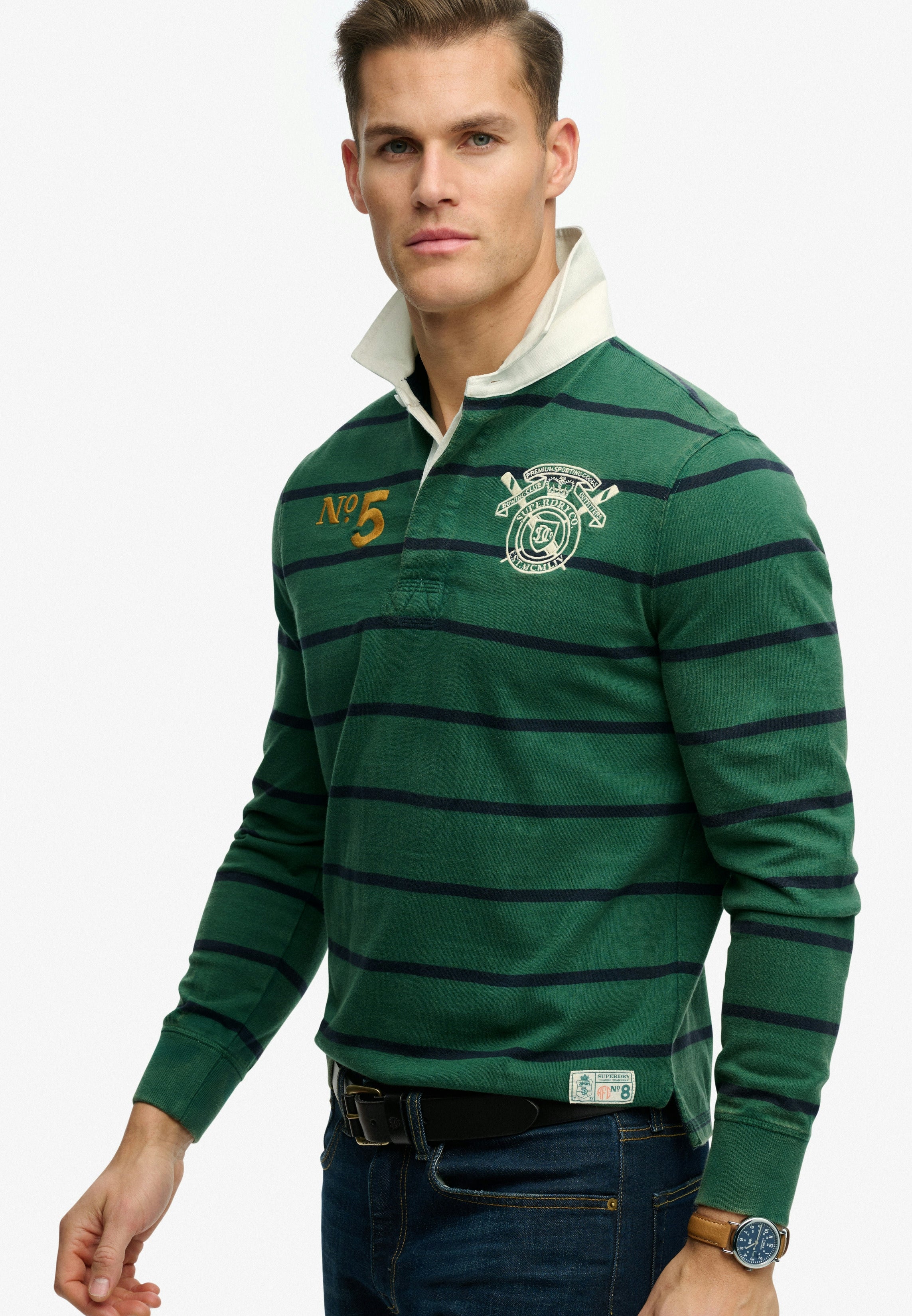 Double Emblem Stripe Rugby