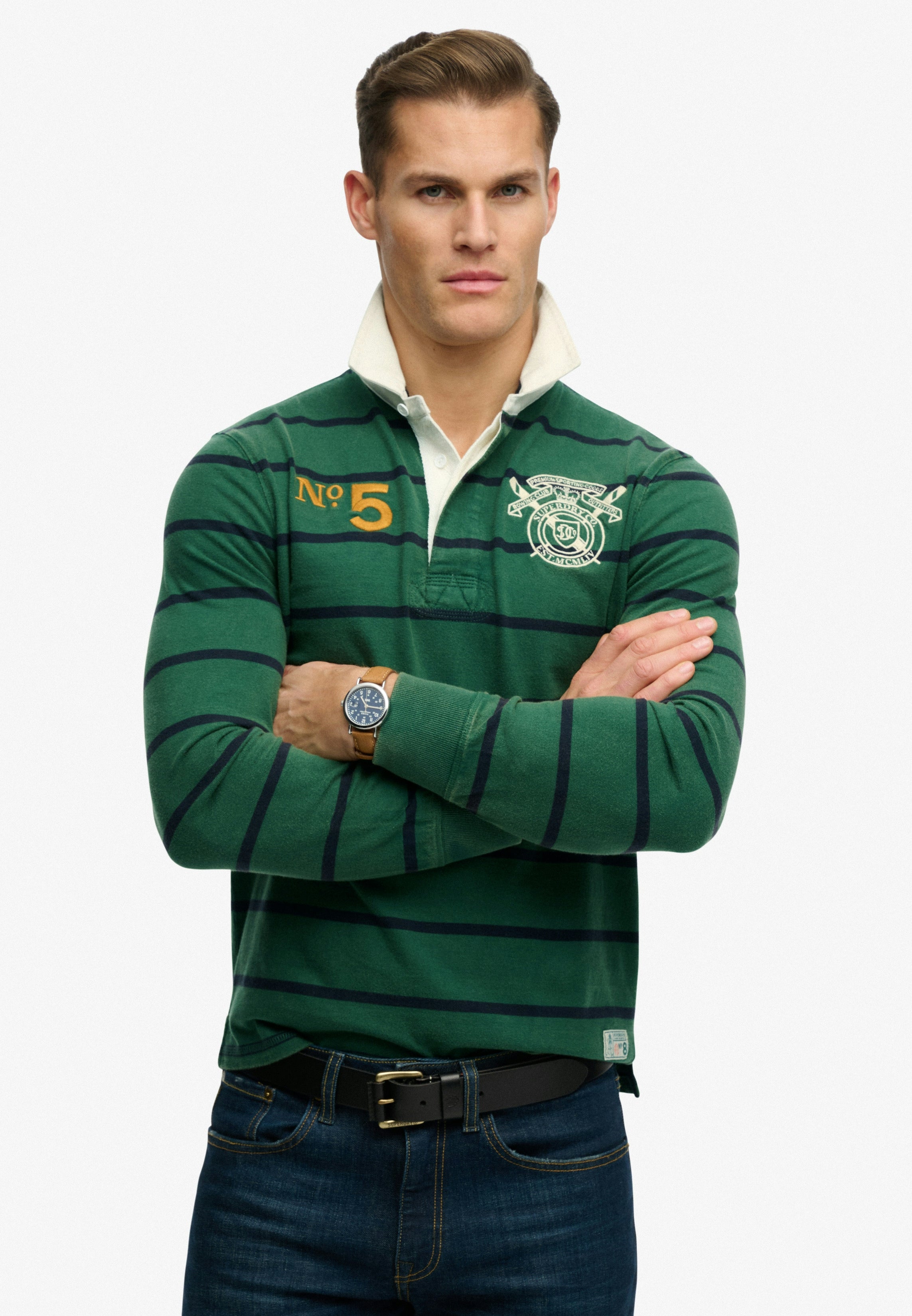 Double Emblem Stripe Rugby