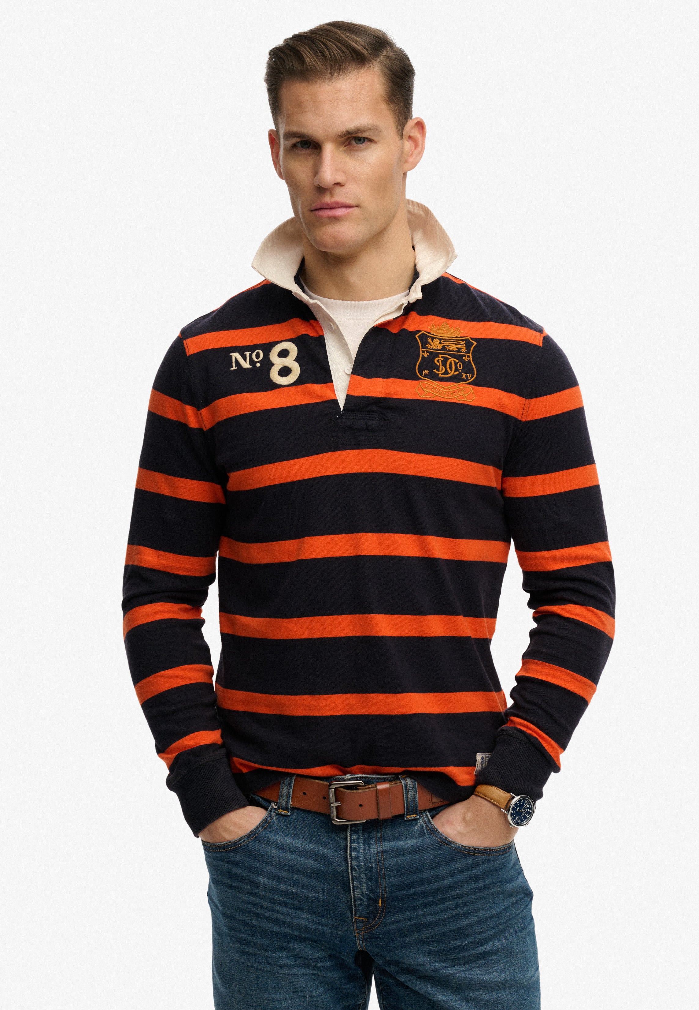 Double Emblem Stripe Rugby
