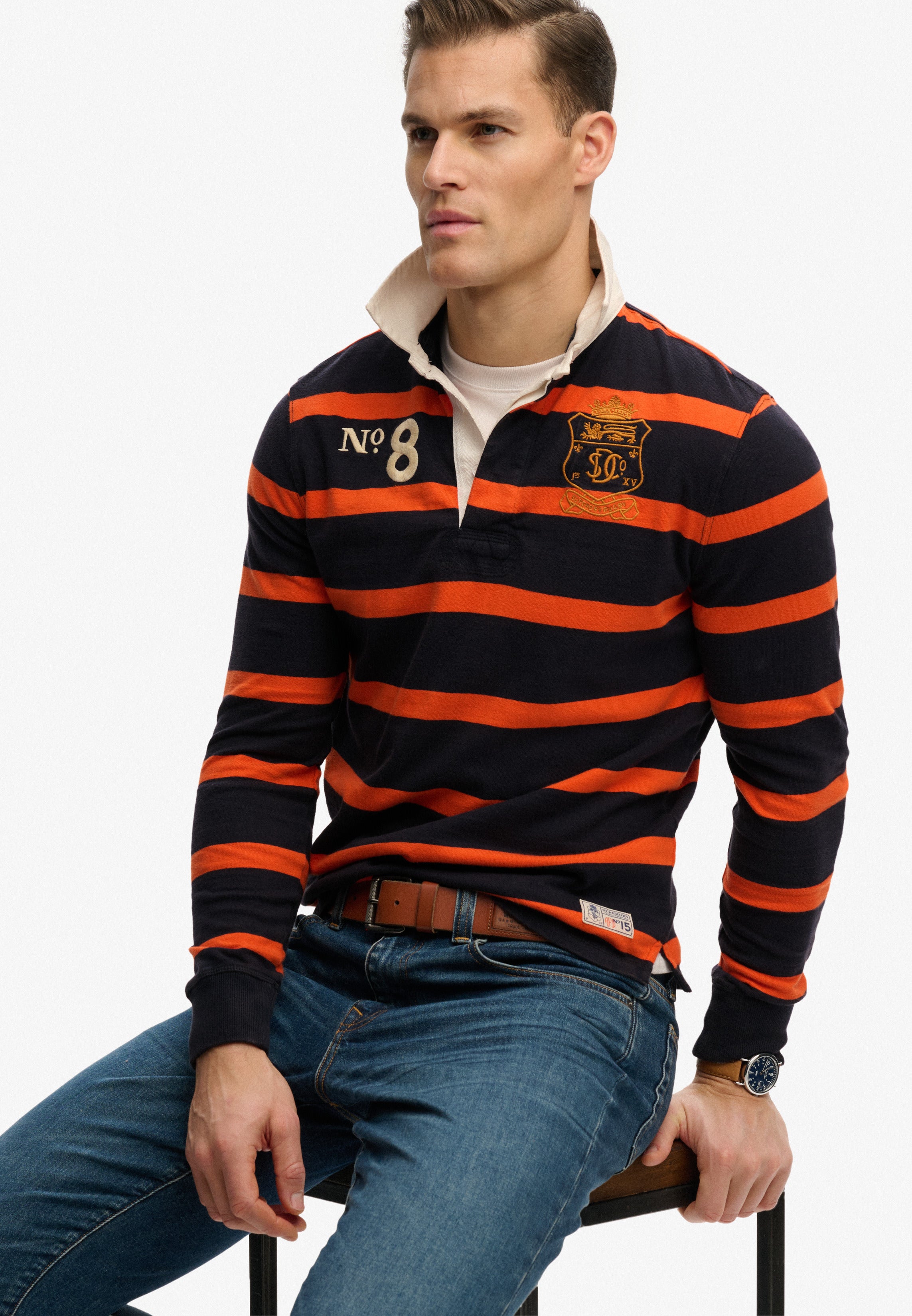 Double Emblem Stripe Rugby