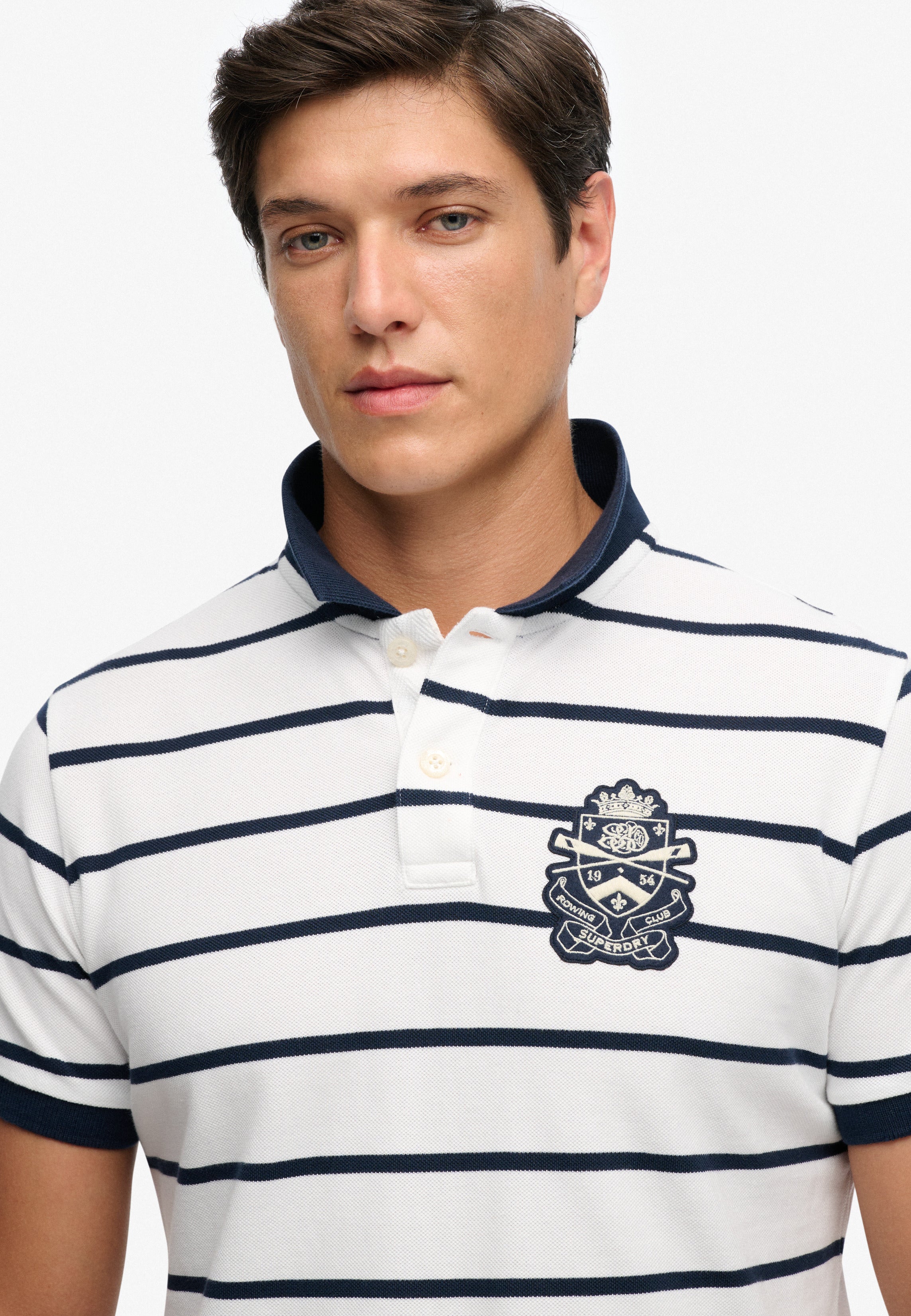 Crest Stripe Polo