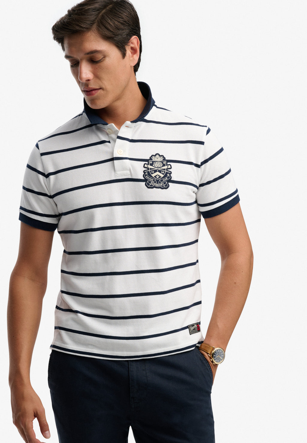 Crest Stripe Polo