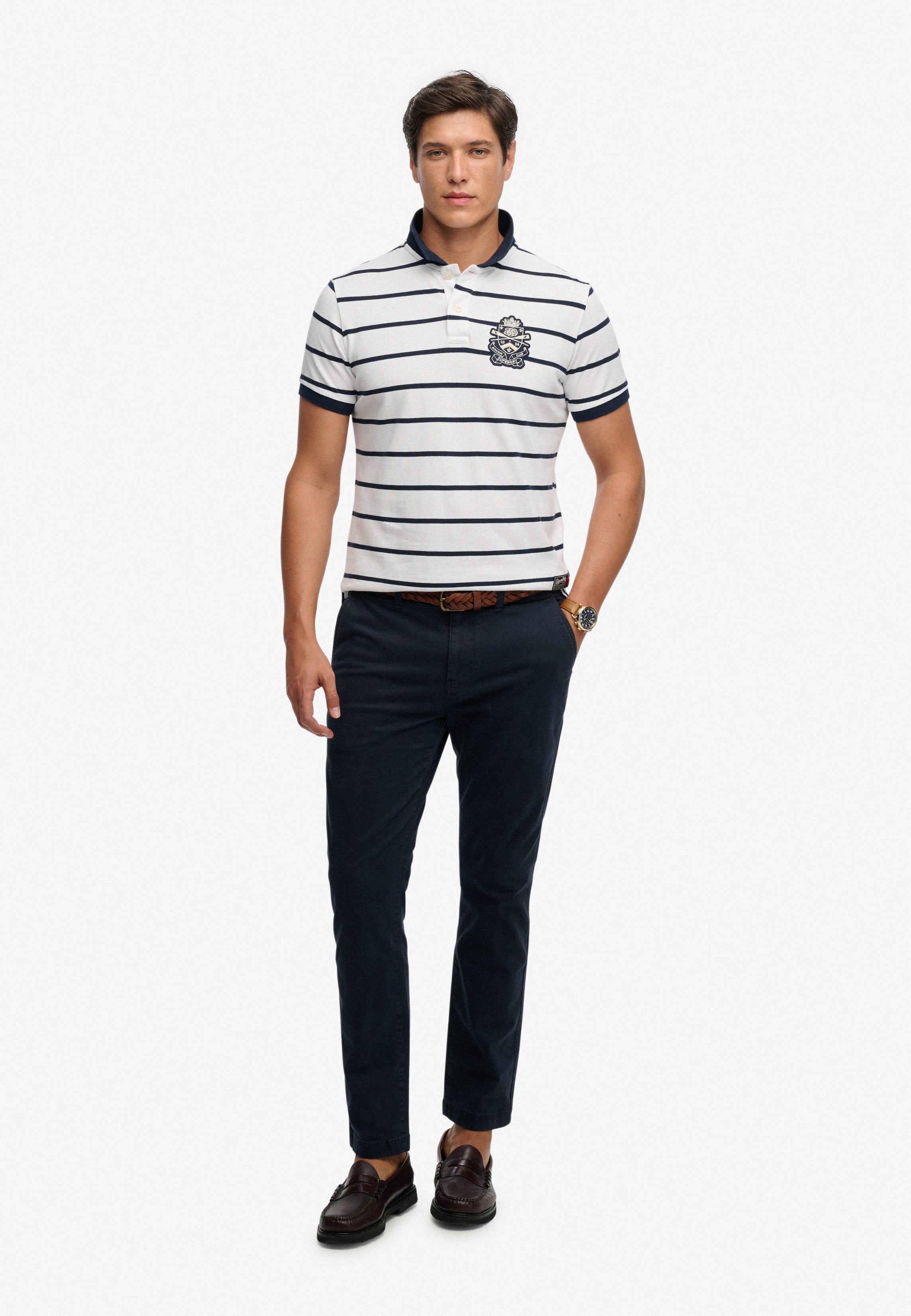 Crest Stripe Polo