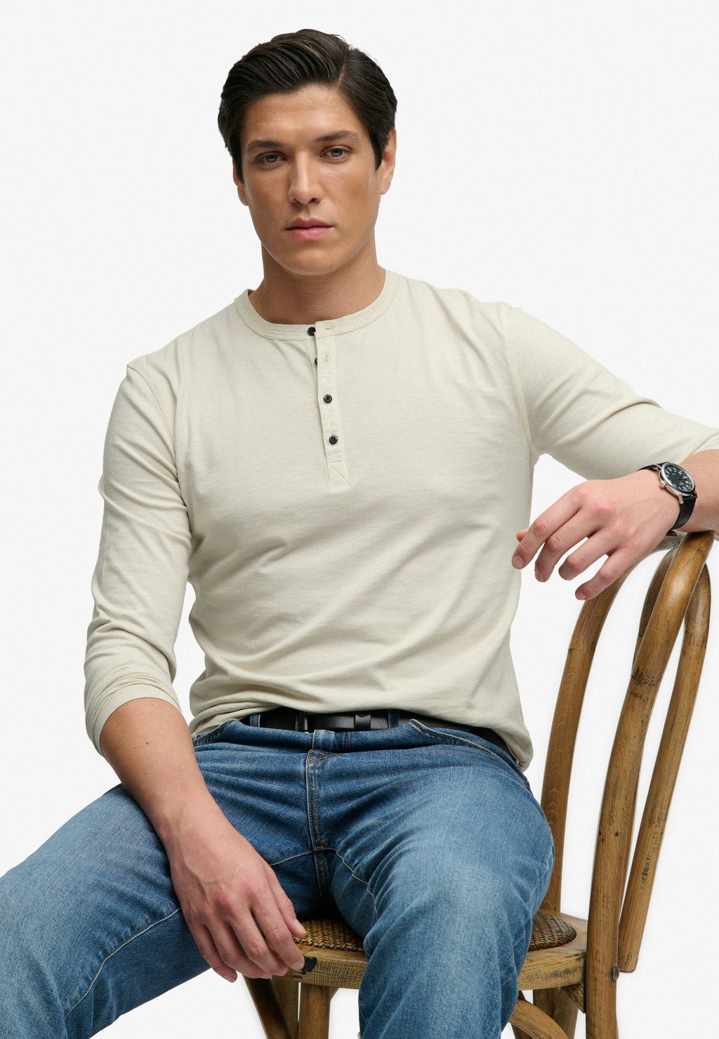 Slub Ls Jersey Grandad Top