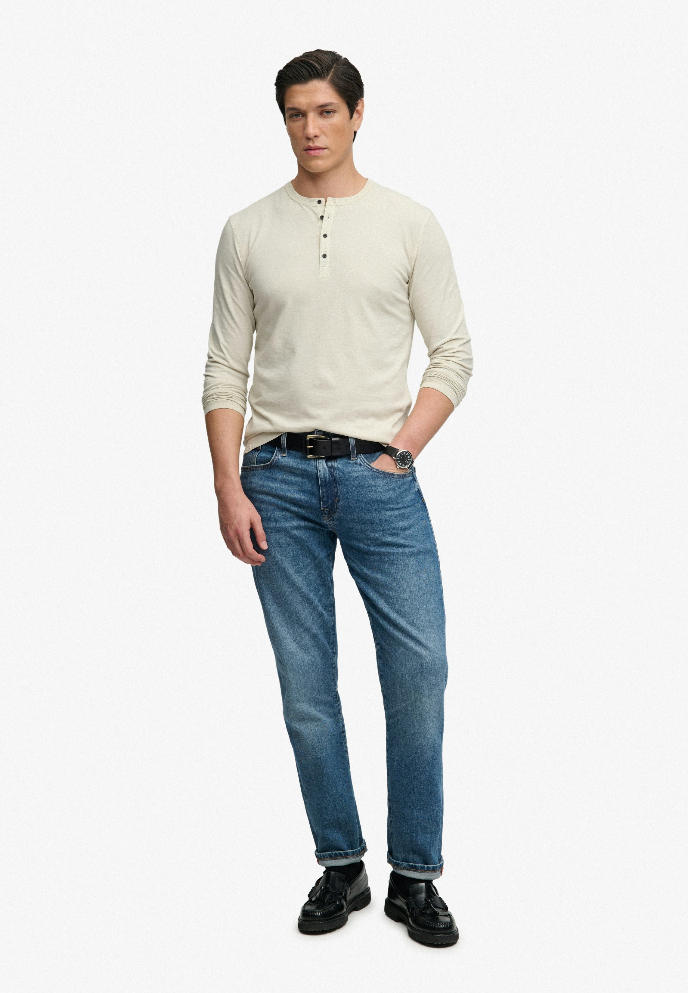 Slub Ls Jersey Grandad Top