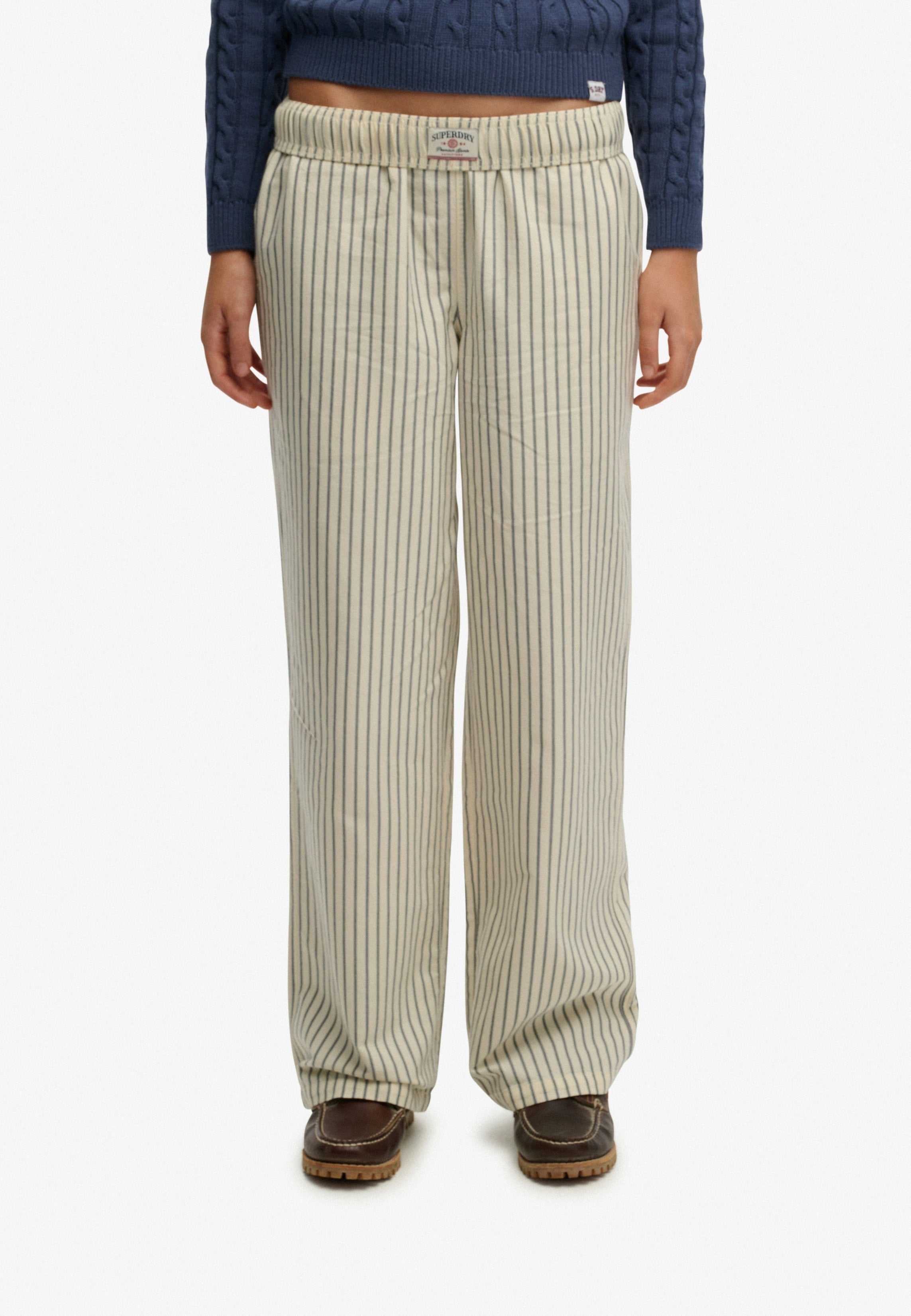 Cotton Stripe Elastic Trouser