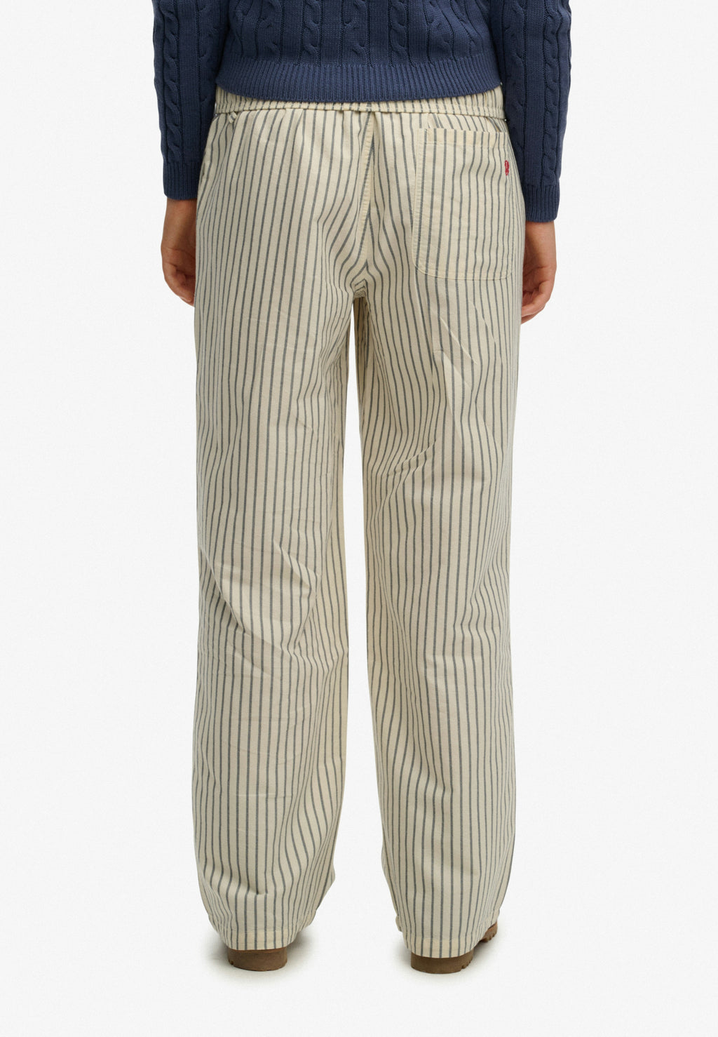 Cotton Stripe Elastic Trouser