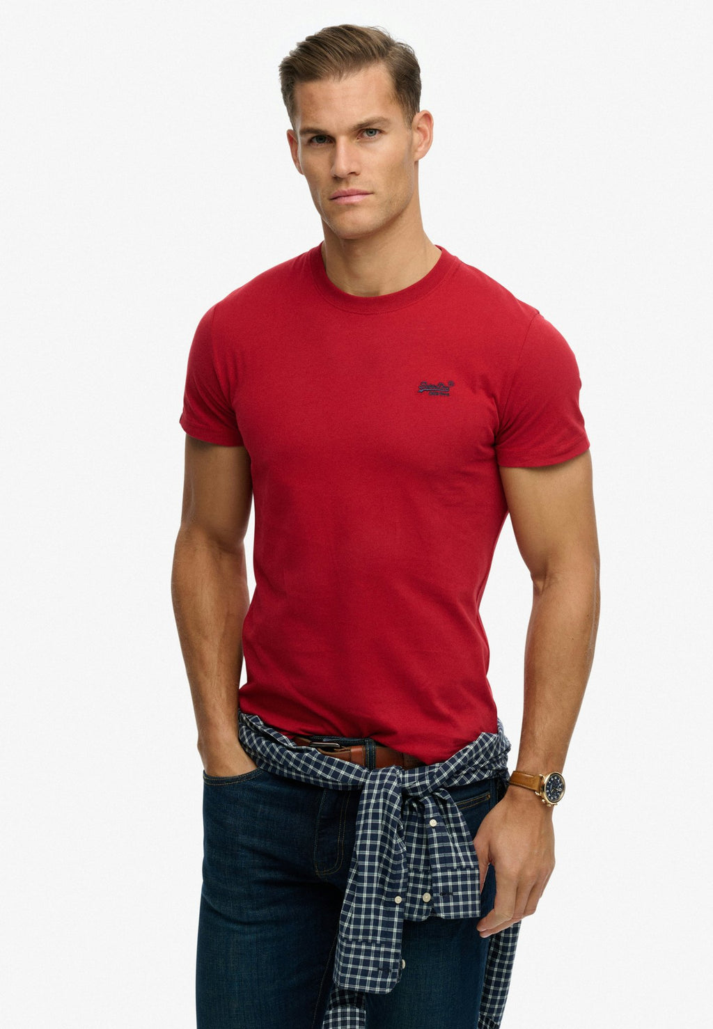 Essential Logo Emb Tee — Red