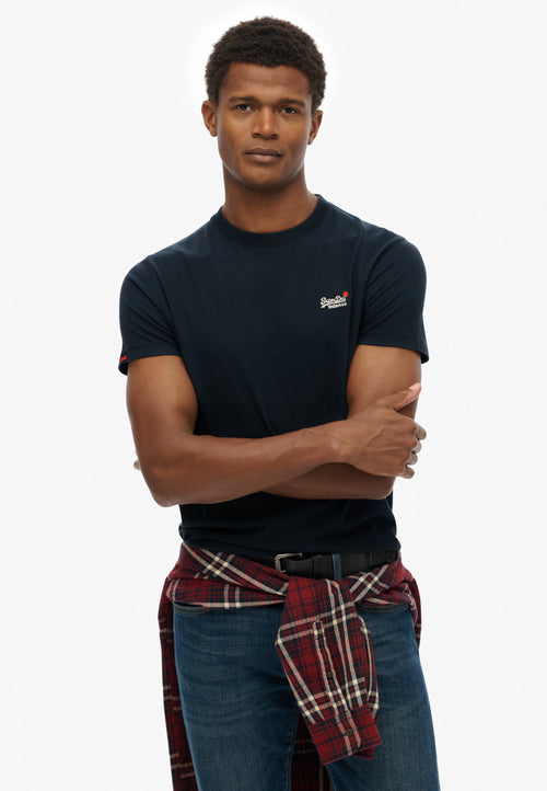 Essential Contrast Emb Tee — Eclipse Navy