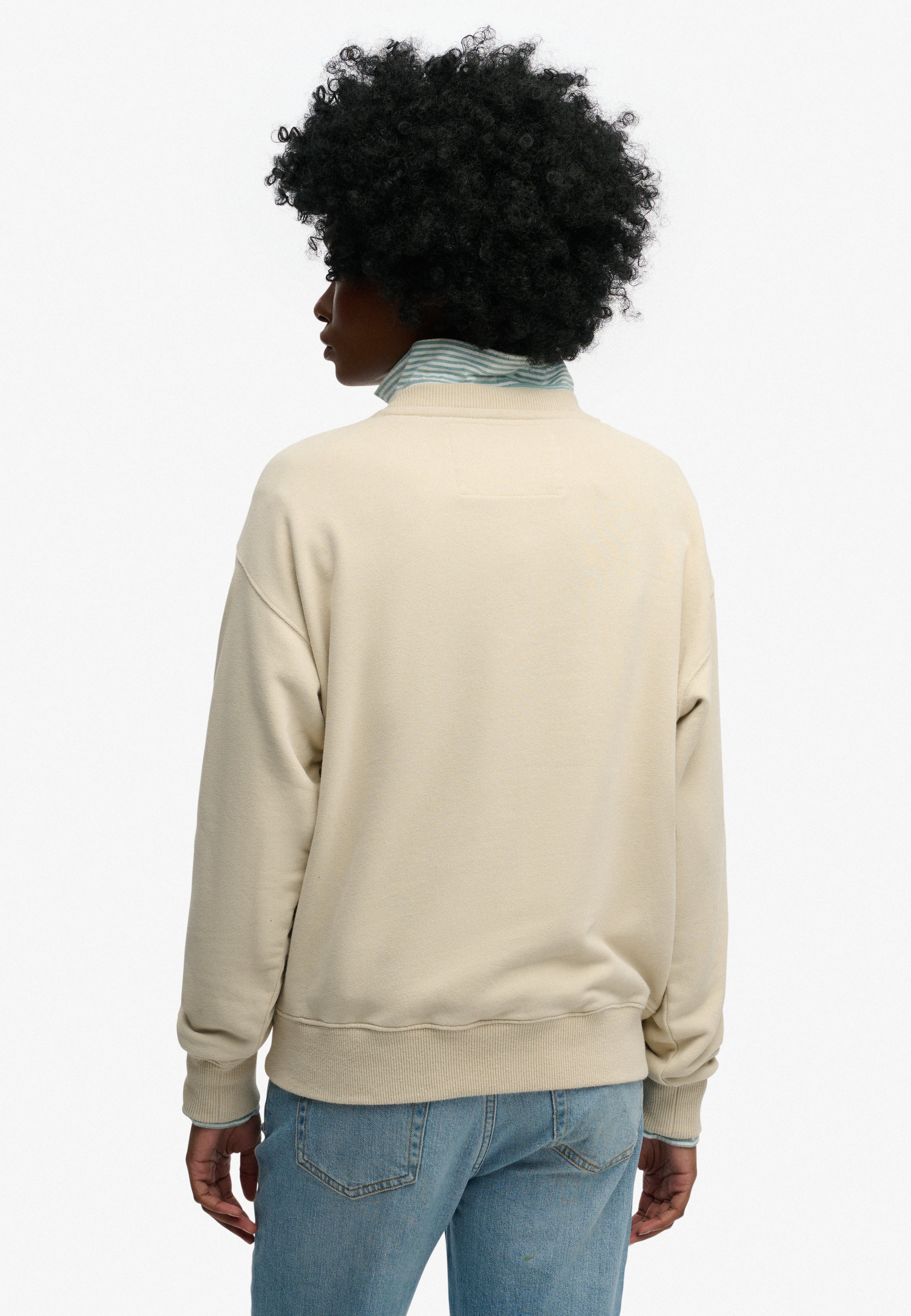 Luxe Casual Emb Loose Crew
