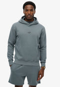 Micro Logo Hood — Stormy Weather Blue
