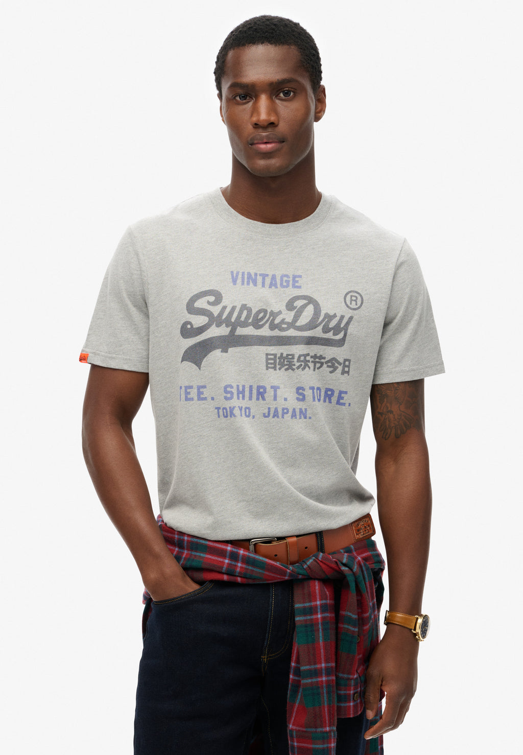 Vl Heritage Relaxed Tee — College Grey Marl