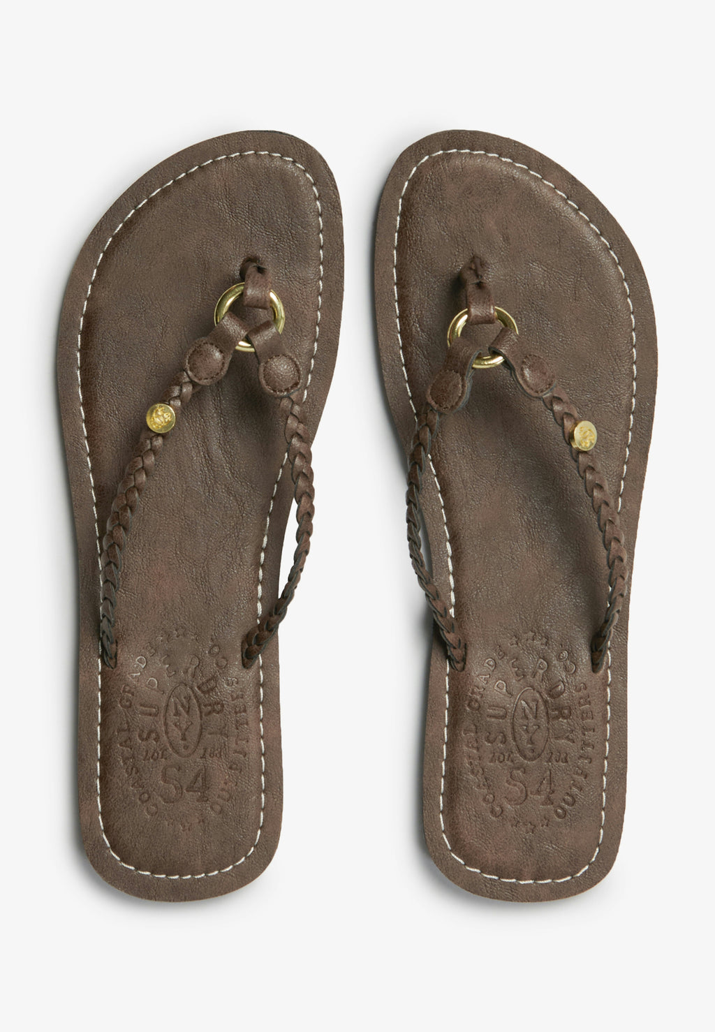 Faux Leather Braided Flip Flop