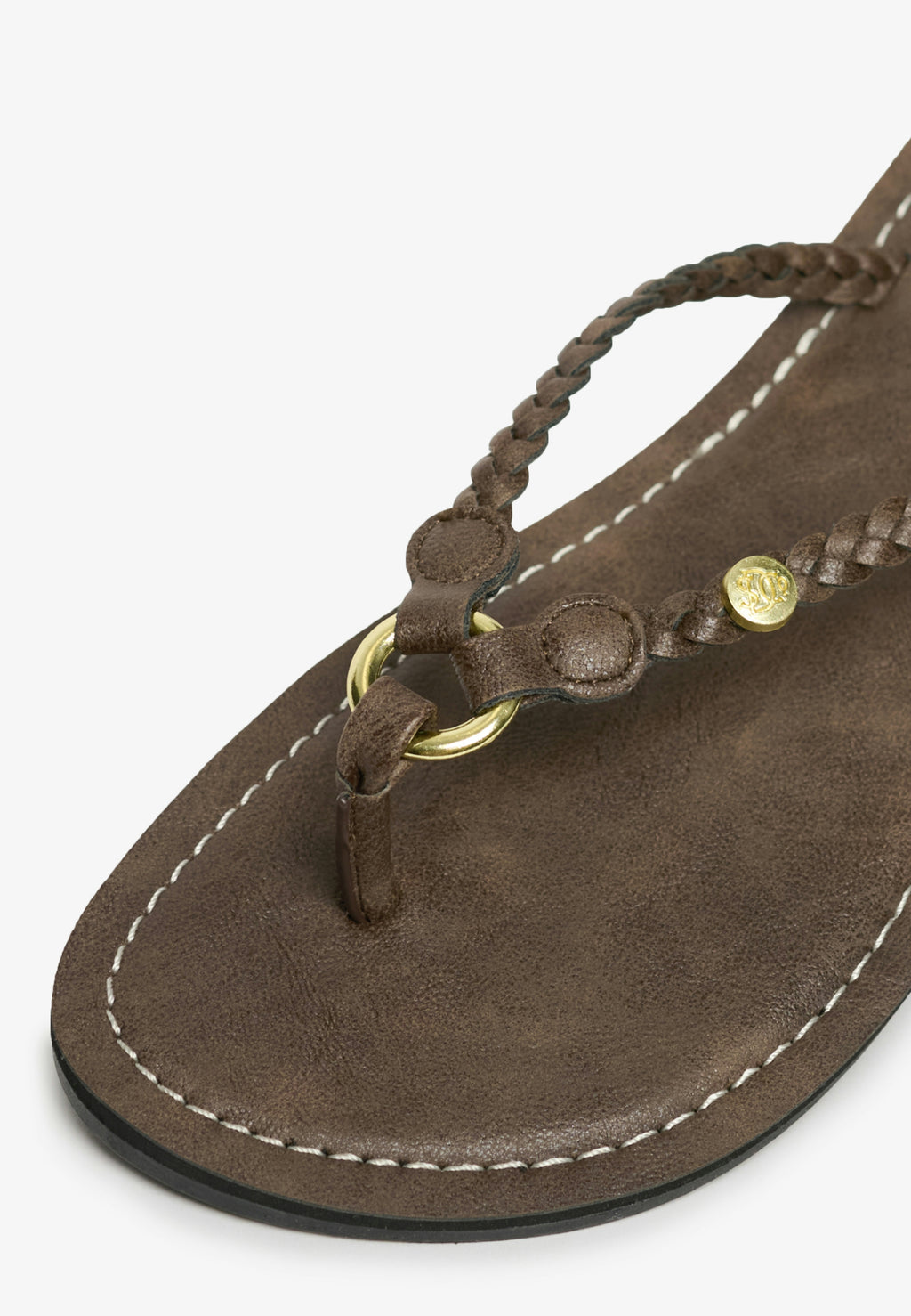 Faux Leather Braided Flip Flop