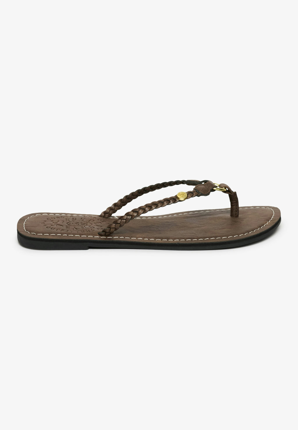 Faux Leather Braided Flip Flop