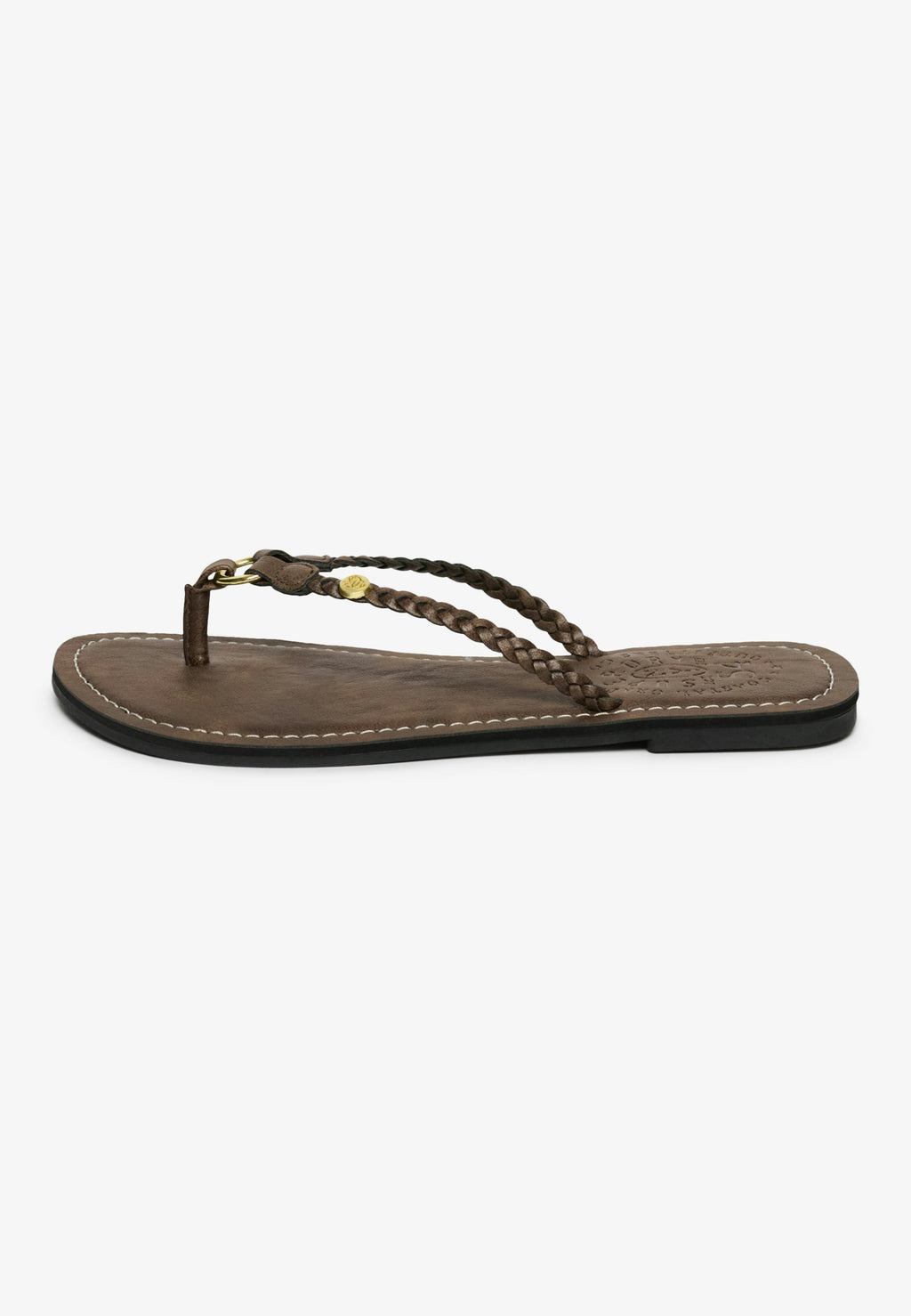 Faux Leather Braided Flip Flop