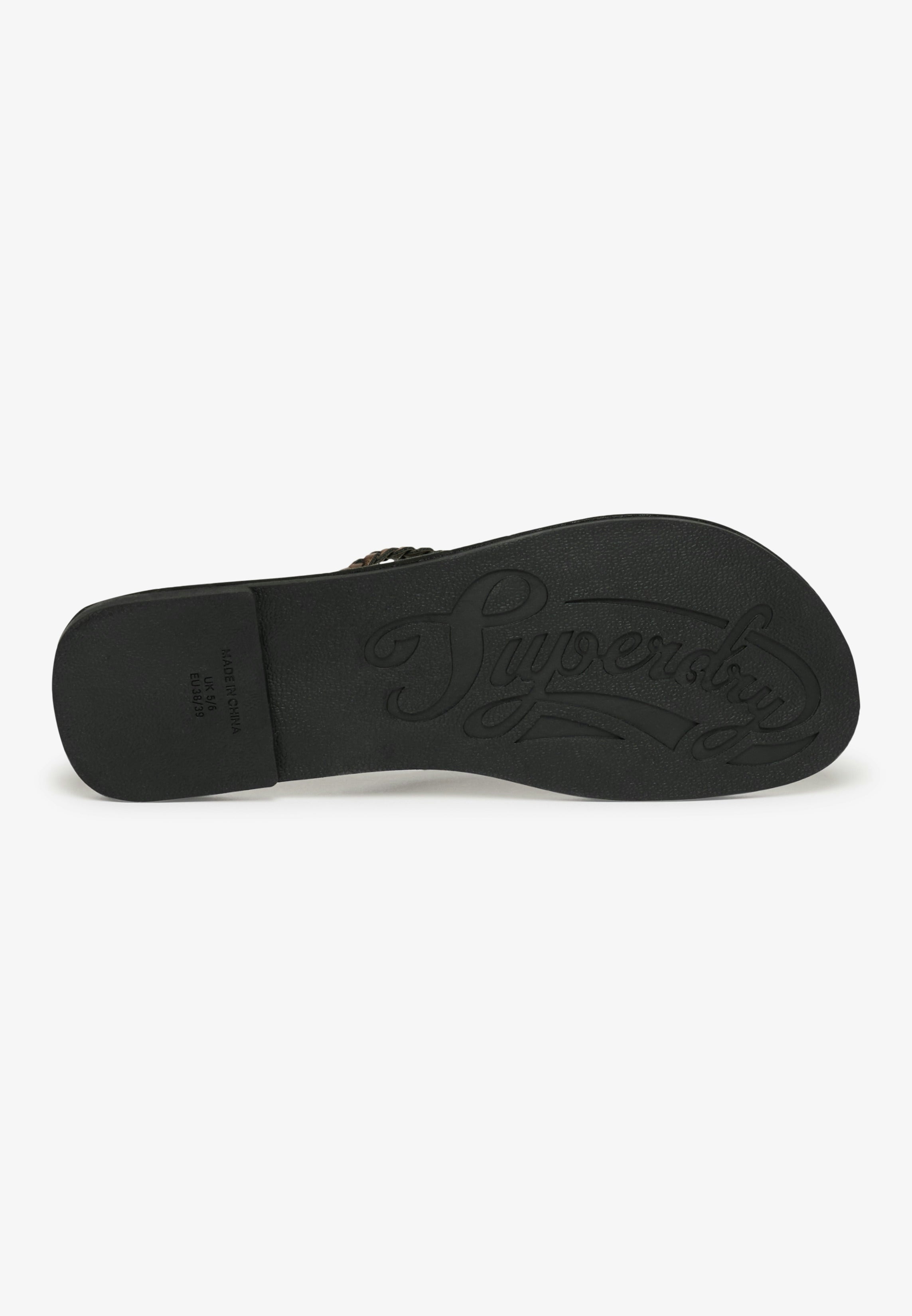 Faux Leather Braided Flip Flop