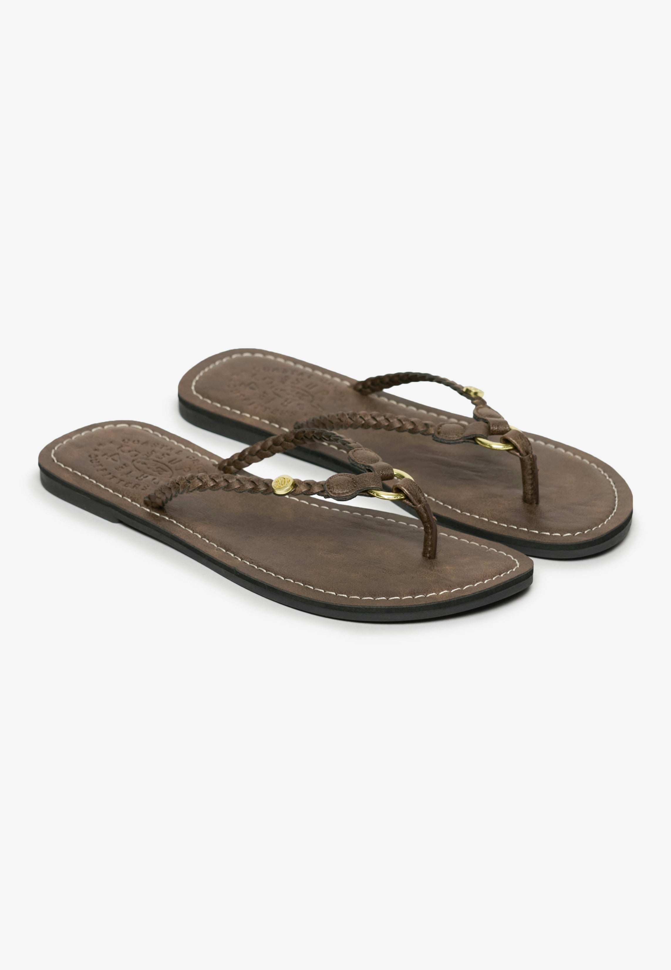 Faux Leather Braided Flip Flop