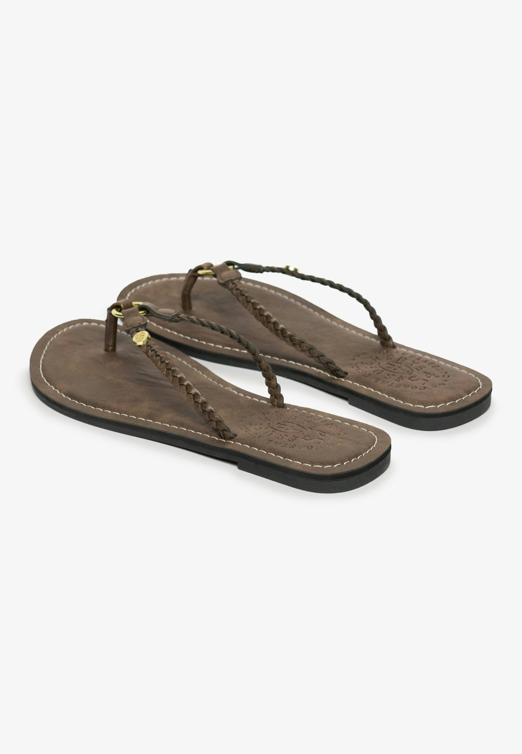 Faux Leather Braided Flip Flop