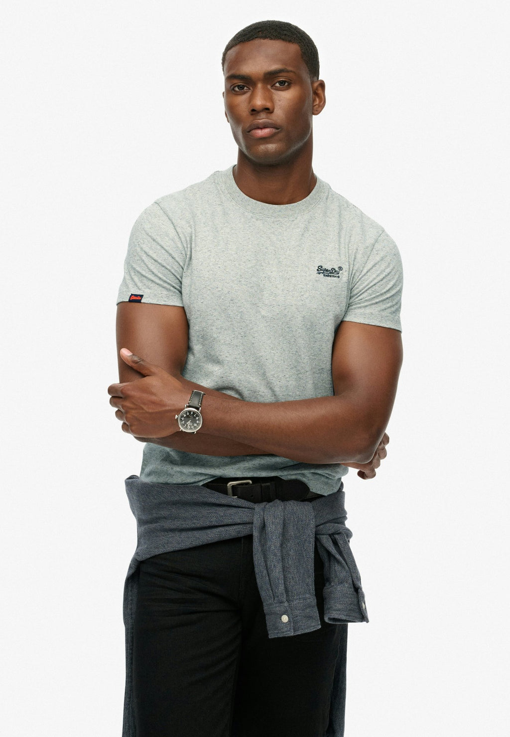 Essential Logo Emb Tee — Grey