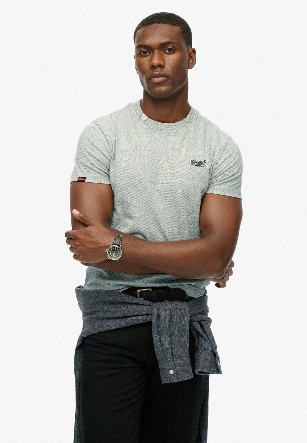 Essential Logo Emb Tee — Grey