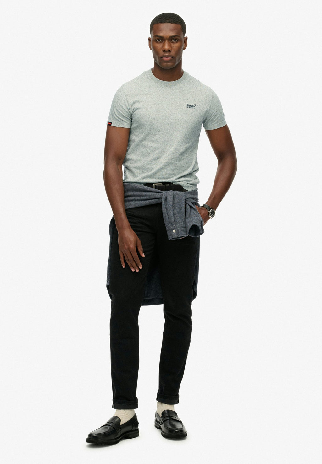 Essential Logo Emb Tee — Grey