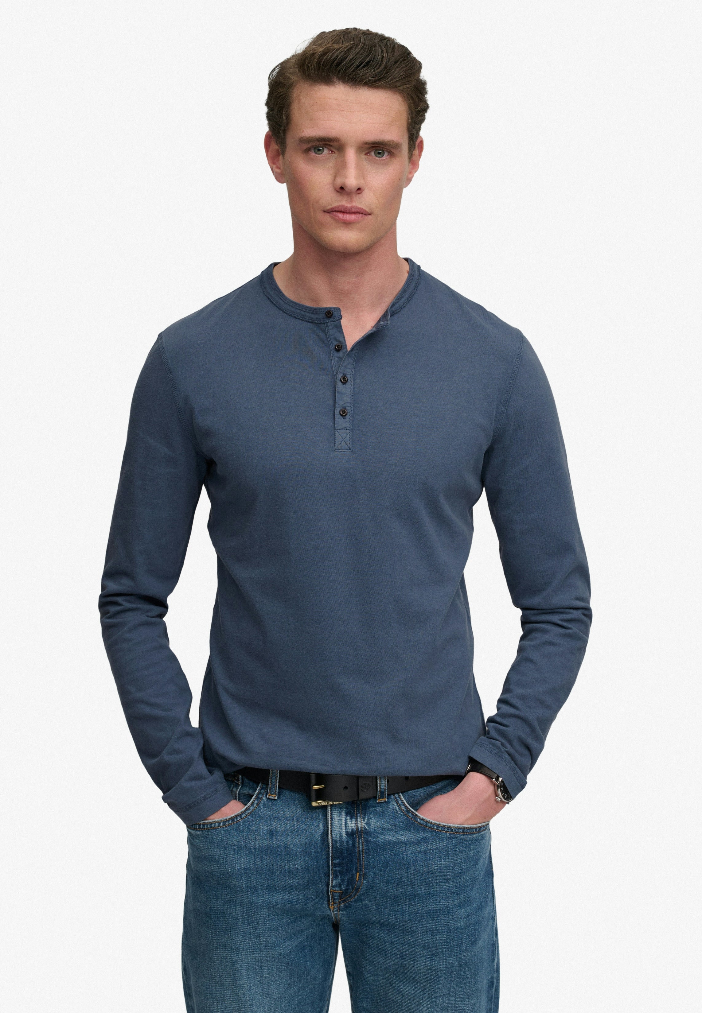 Slub Ls Jersey Grandad Top