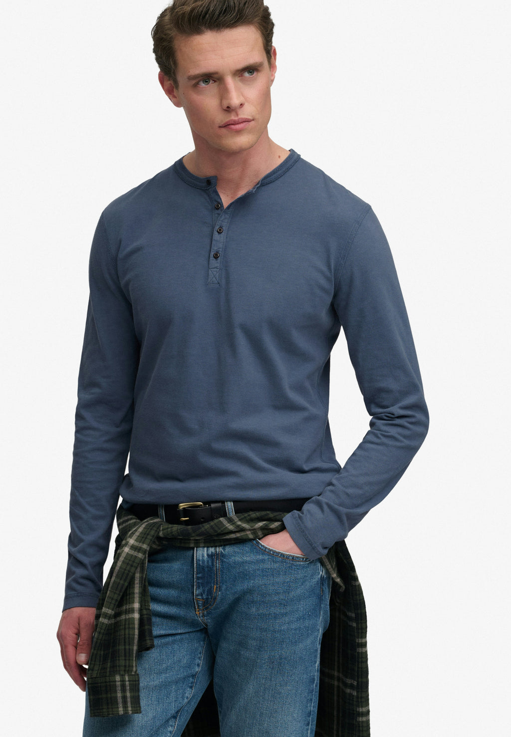 Slub Ls Jersey Grandad Top
