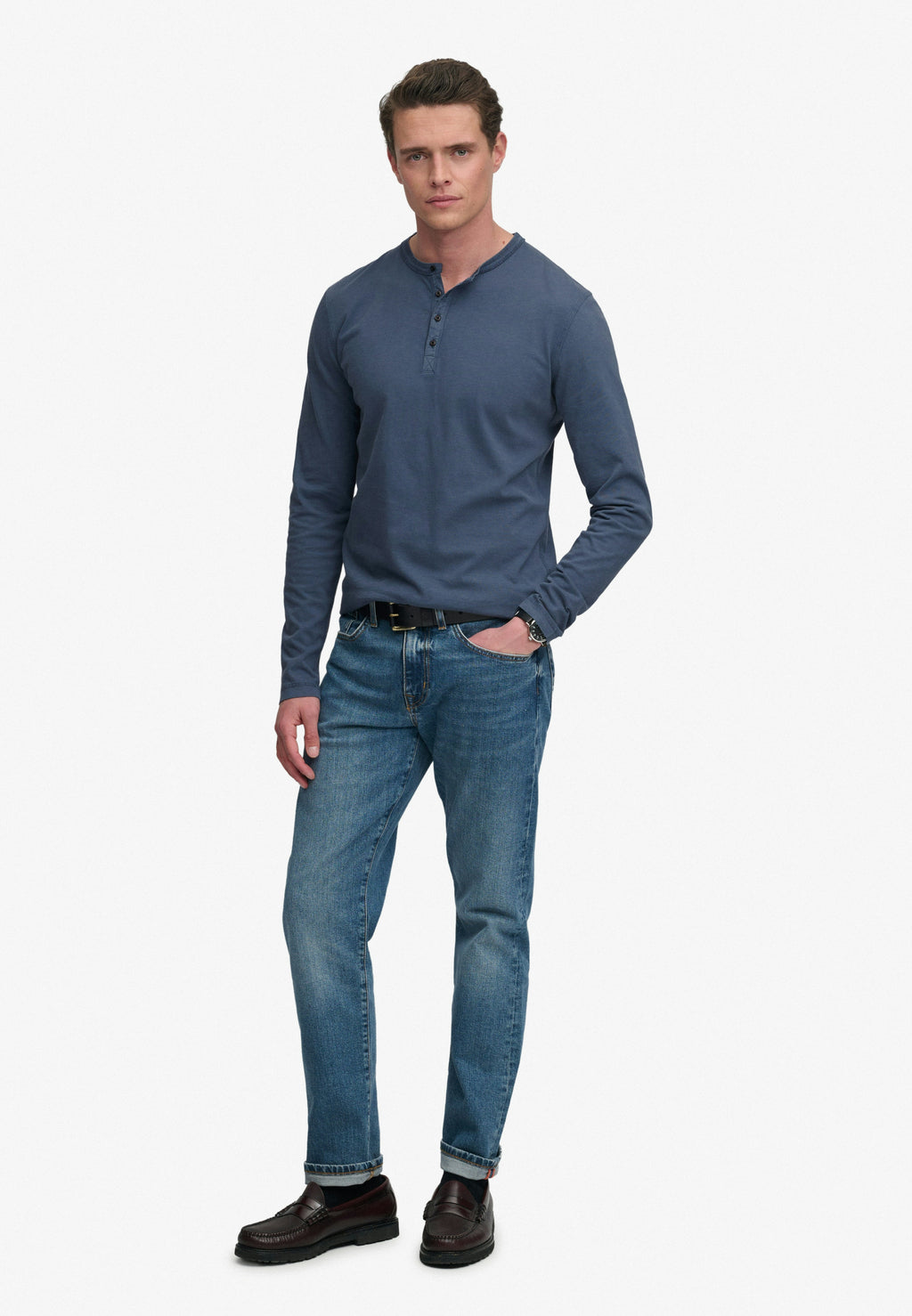Slub Ls Jersey Grandad Top