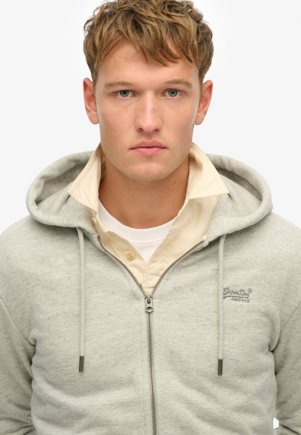 Essential Logo Zip Hoodie Hb — Grey