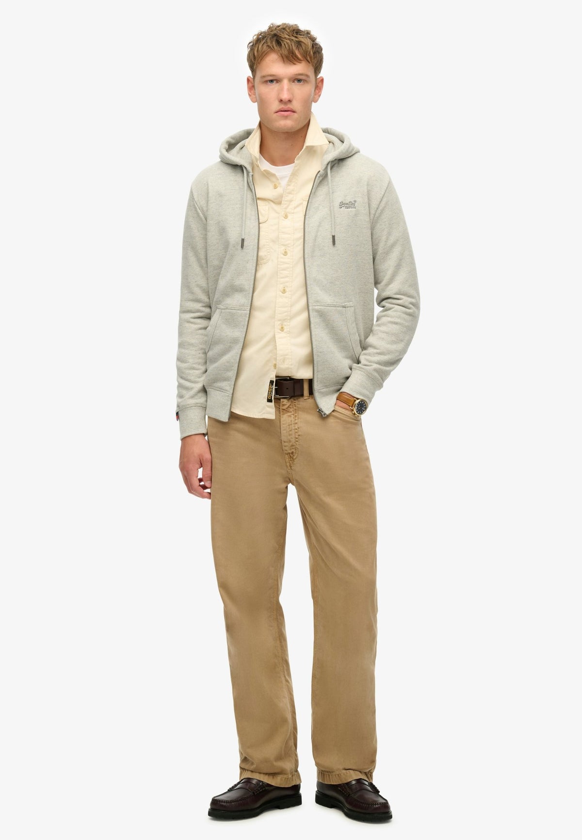 Essential Logo Zip Hoodie Hb — Grey