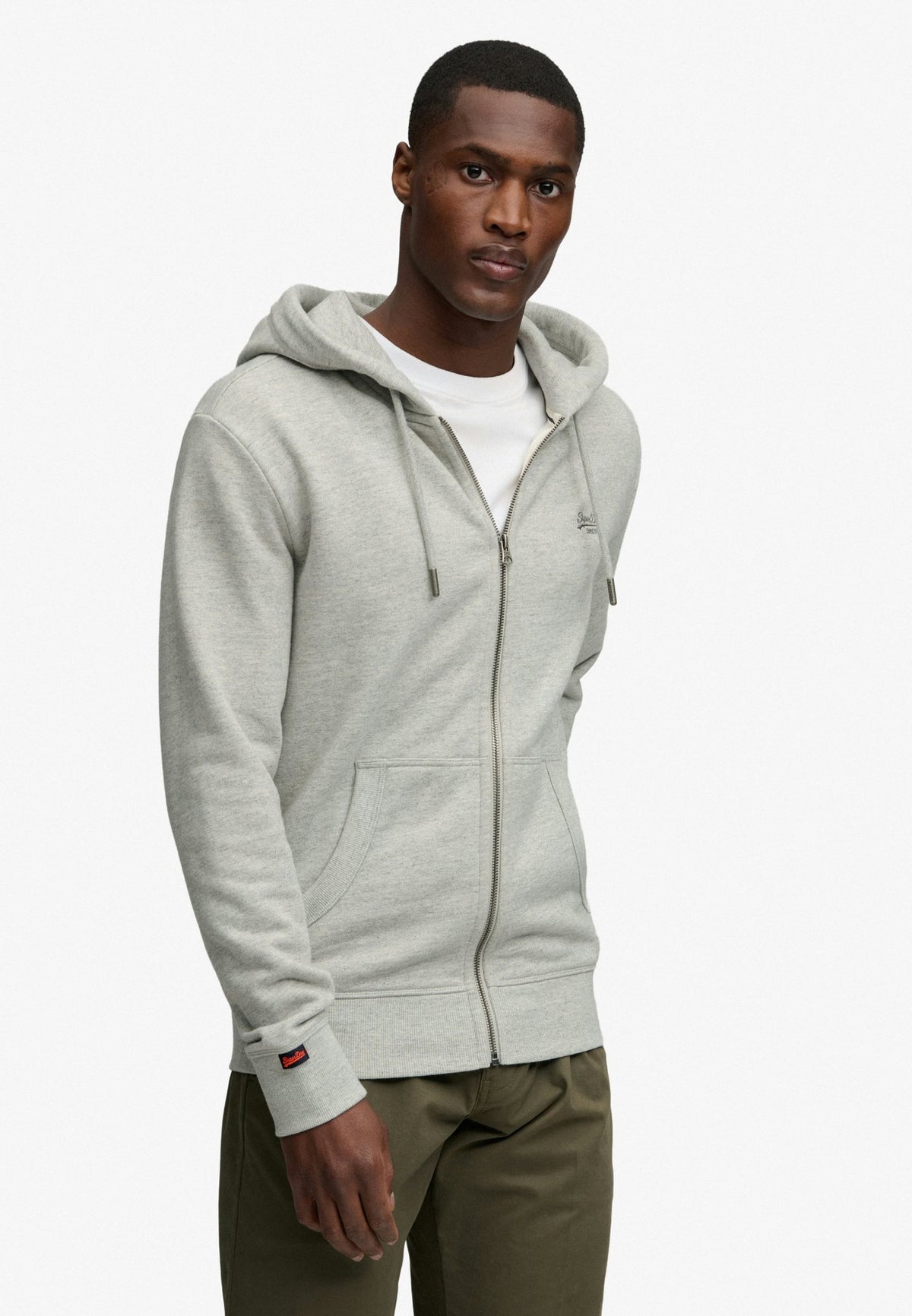 Essential Logo Zip Hoodie Hb — Grey