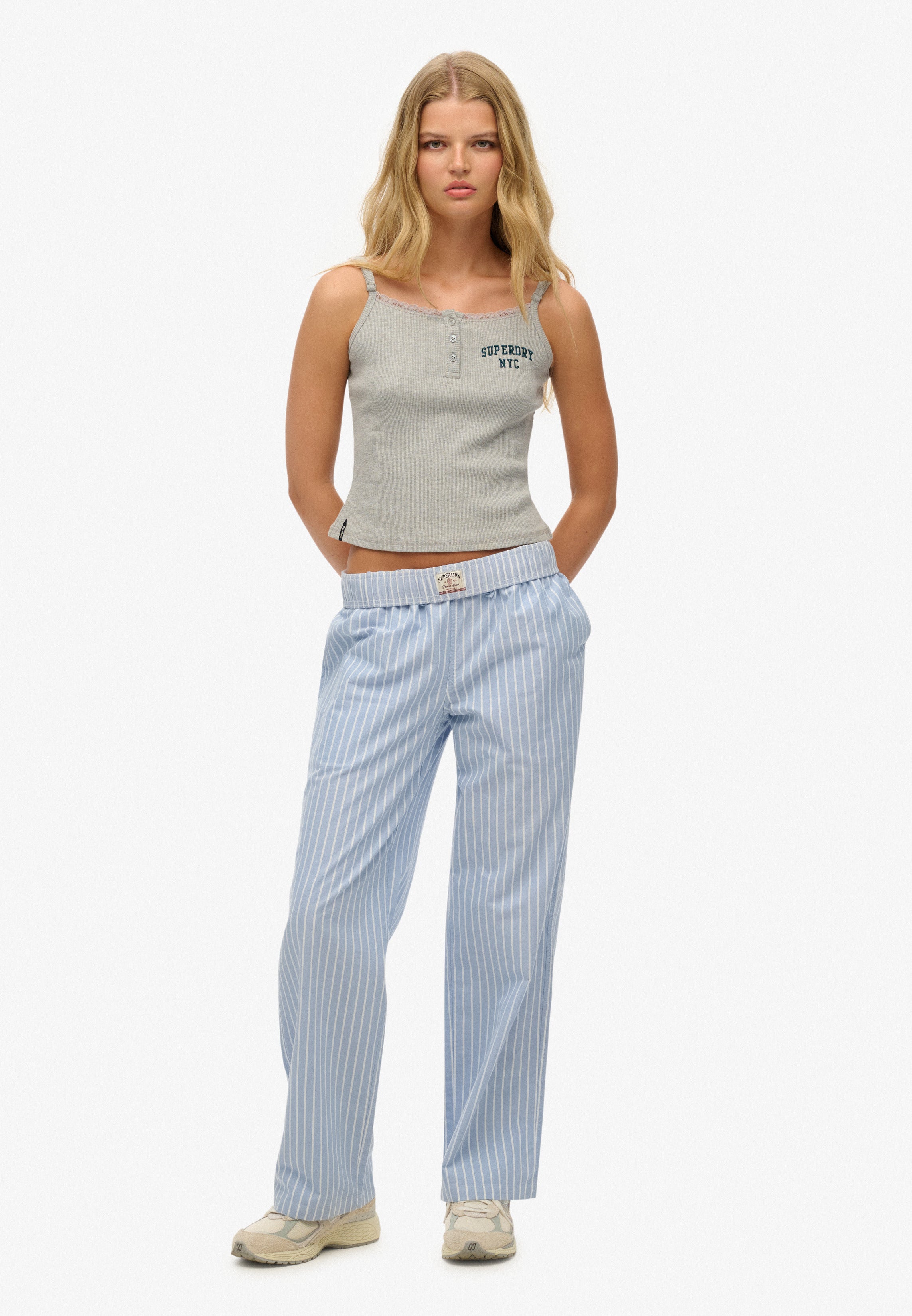 Cotton Stripe Elastic Trouser