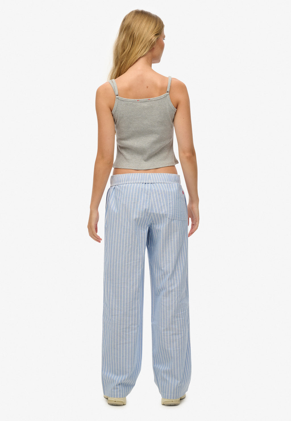 Cotton Stripe Elastic Trouser