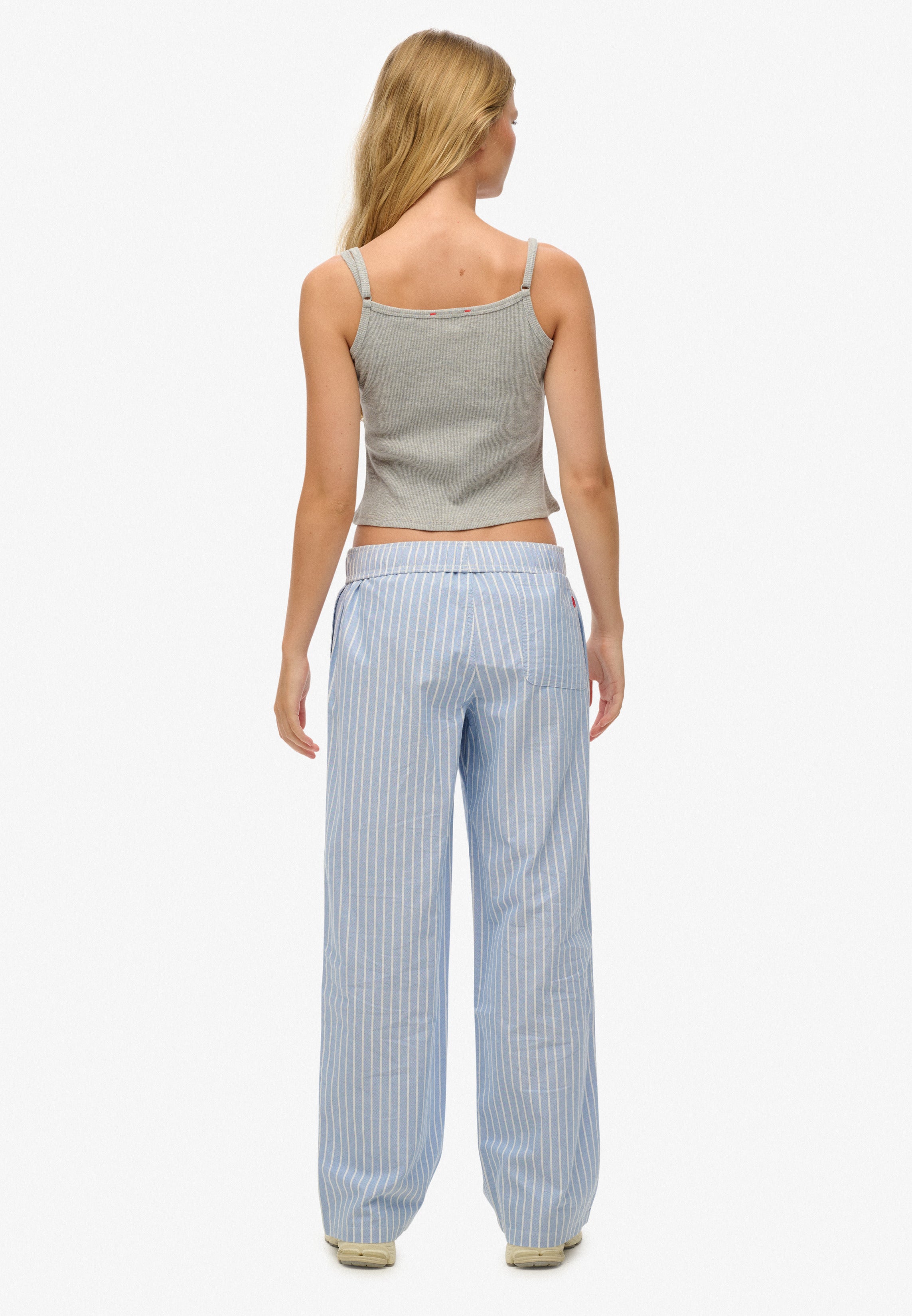 Cotton Stripe Elastic Trouser